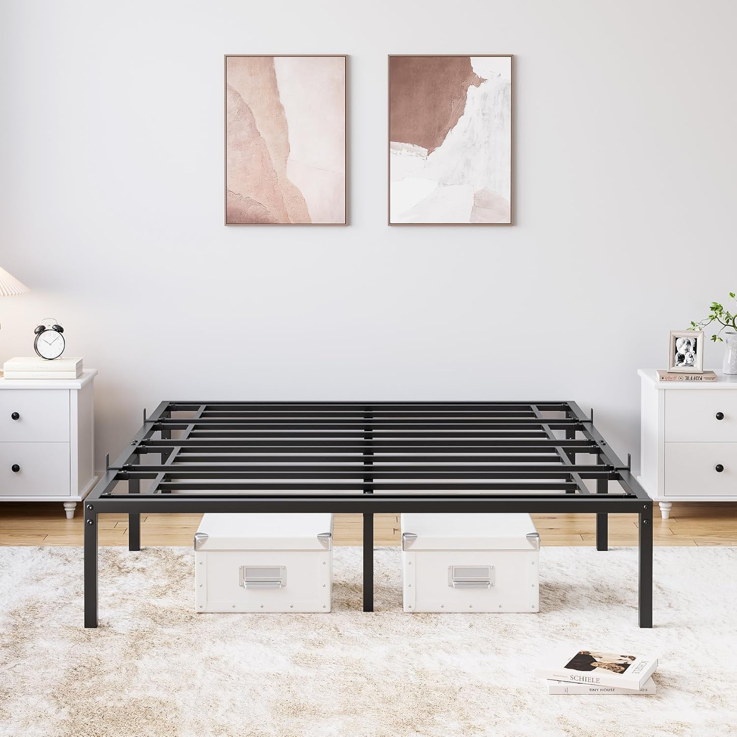 Queen Size Bed Frame, 14 Inch Heavy Duty Metal Bed Frame with Non Slip Mattress