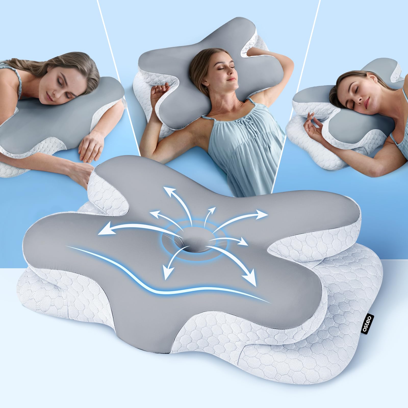Enjoy Pain Relief Sleeping Cervical Neck Pillow, Ergonomic Contour