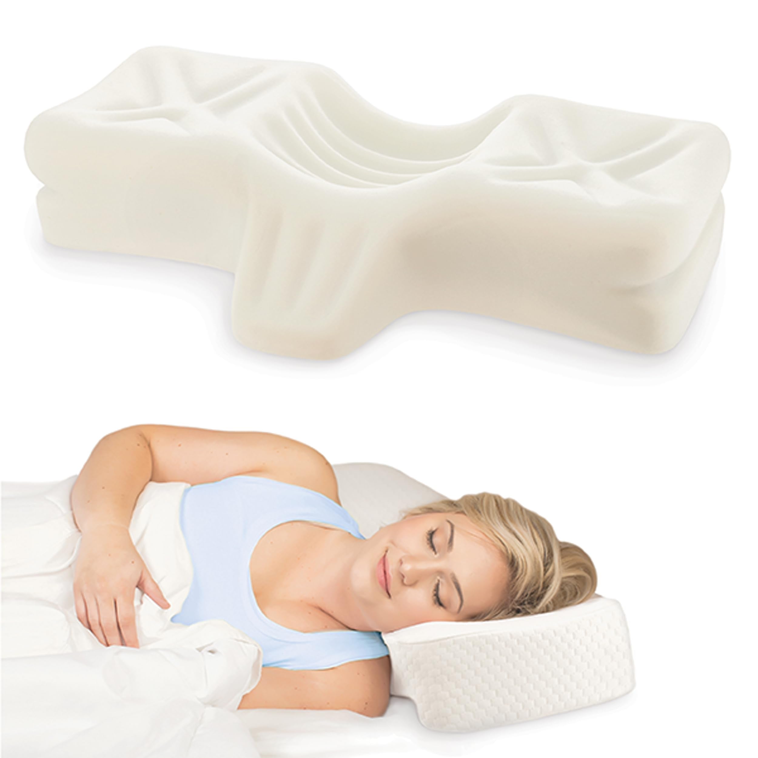 Lite Cervical Orthopedic Foam Sleeping Pillow; for Neck, Shoulder, and Back Pain Relief