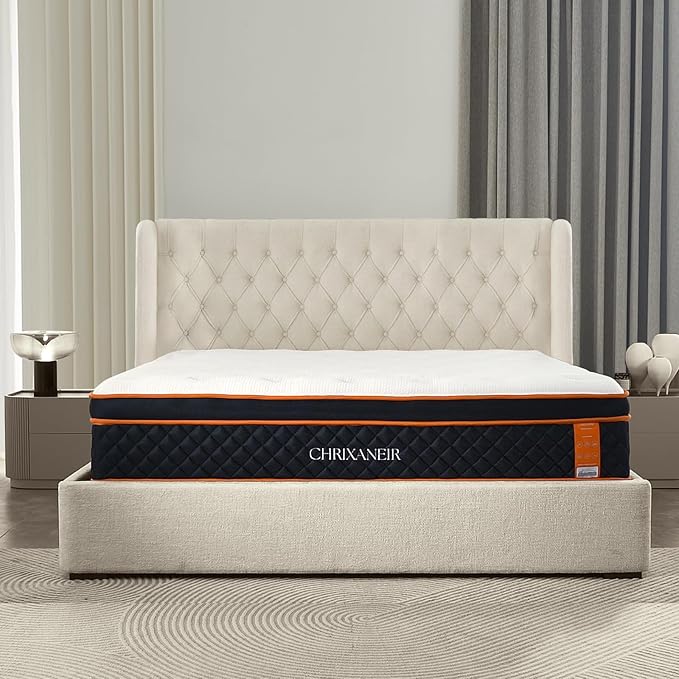 14 Inch Full Size Hybrid Mattress – Medium Firm Euro Top Gel Memory Foam