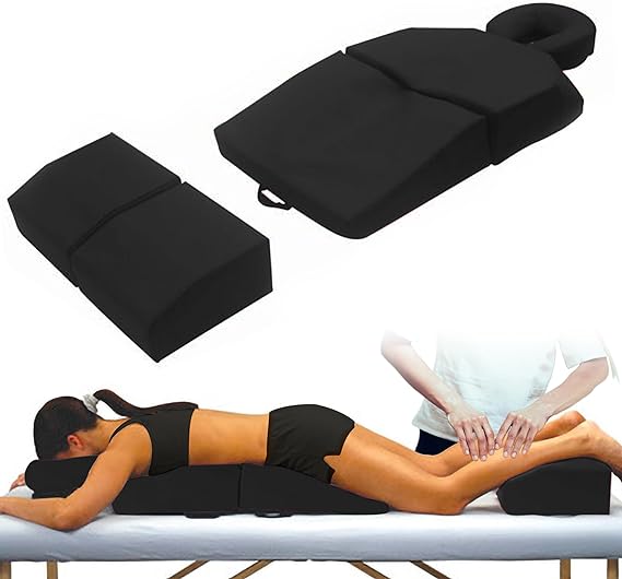 Pregnancy Massage Cushion with Headrest – Full Body Prenatal Bolster Positioning System