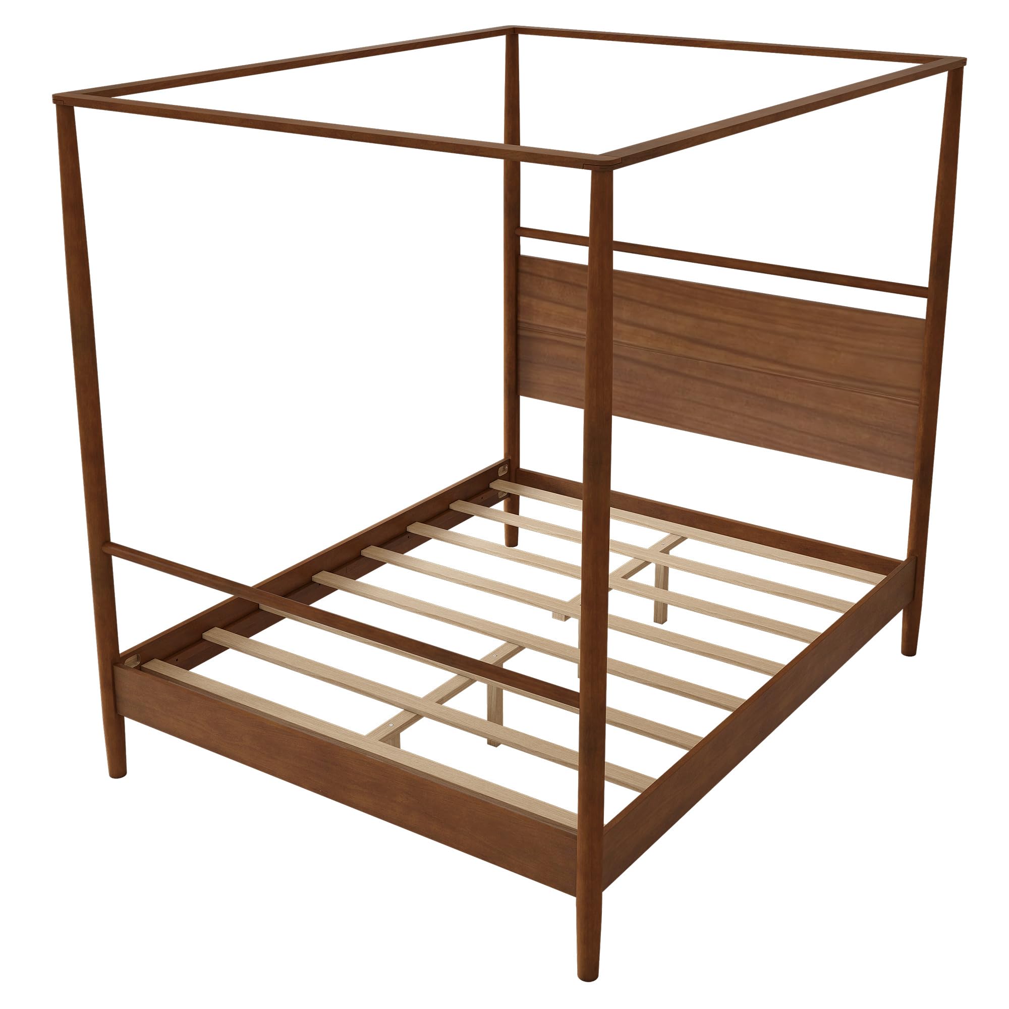 Canopy Bed Frame Queen Size, Solid Wood Four Poster Canopy Bed Frame