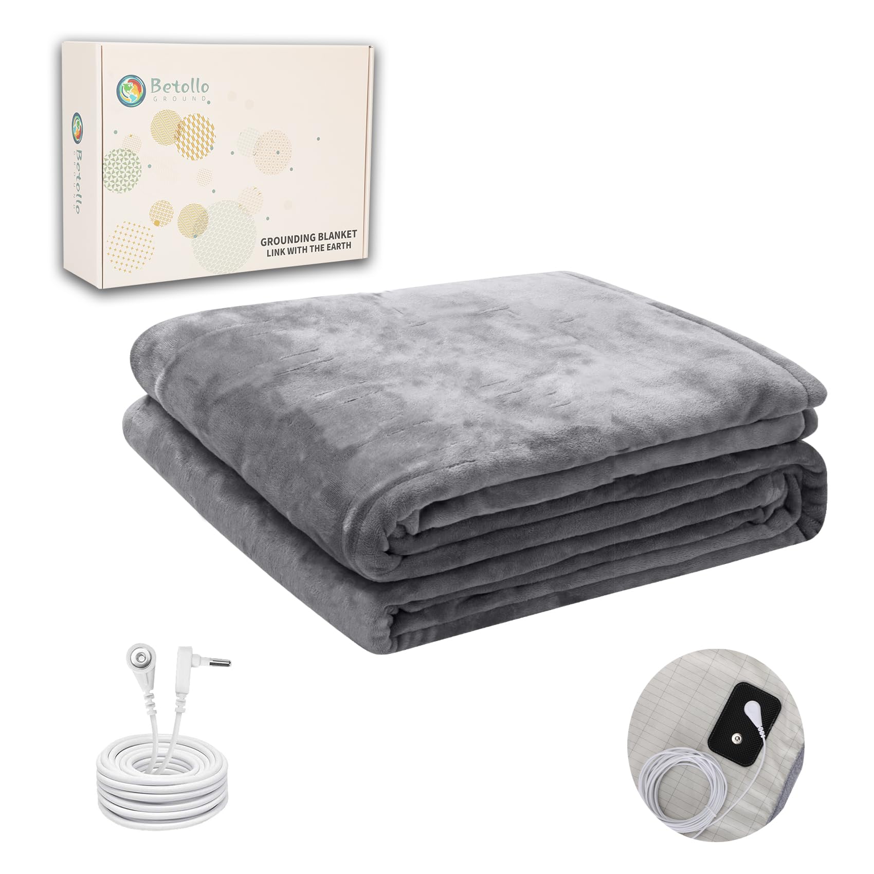 60 Inch Grounding Blanket for Pain Relief, Improved Sleep, Flannel Grounding