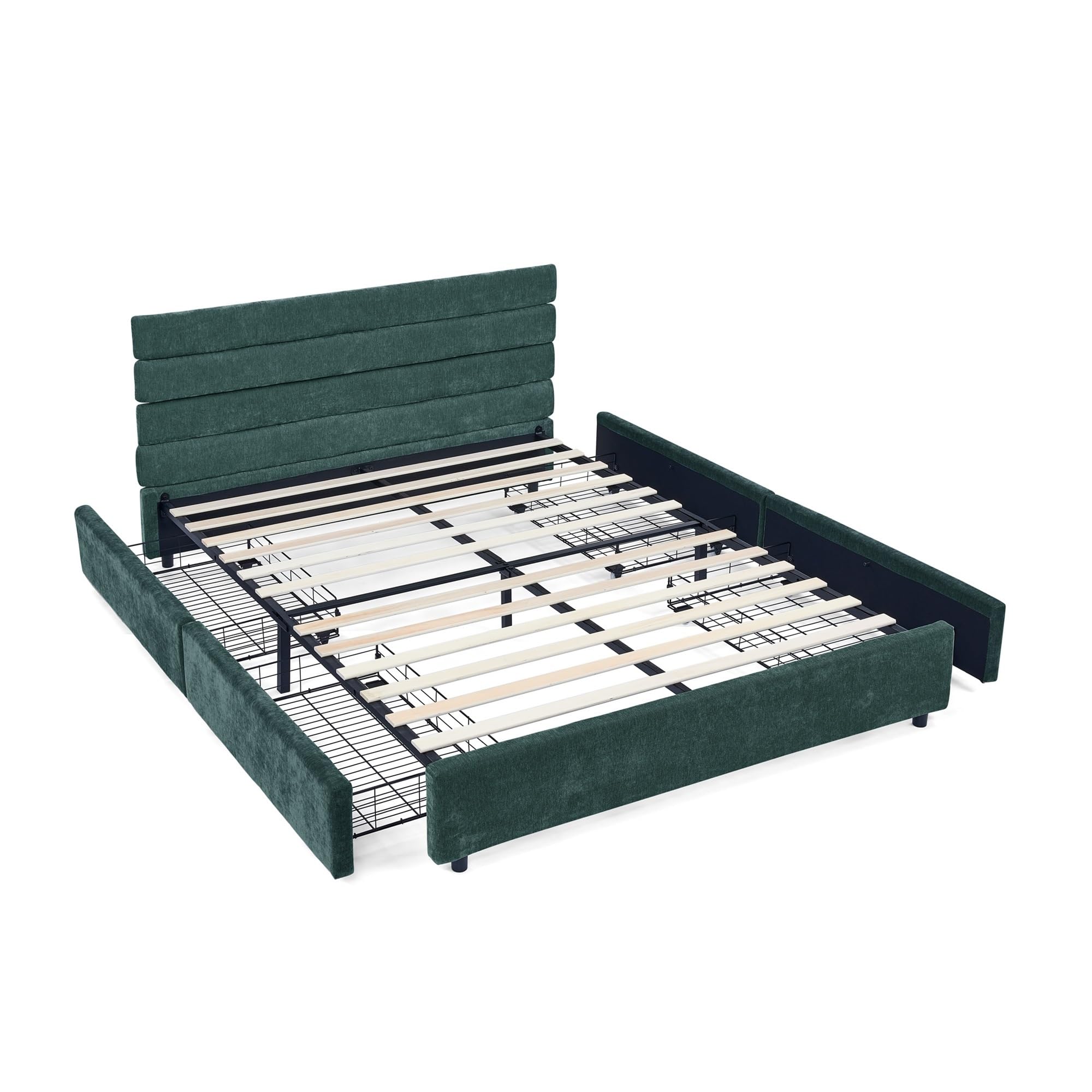 Comfort Upholstered Bed Frame with Headboard and Solid Frame
