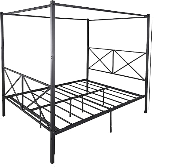 Metal Canopy Bed Frame Queen Size, Metal Canopy 4 Poster Bed Frame