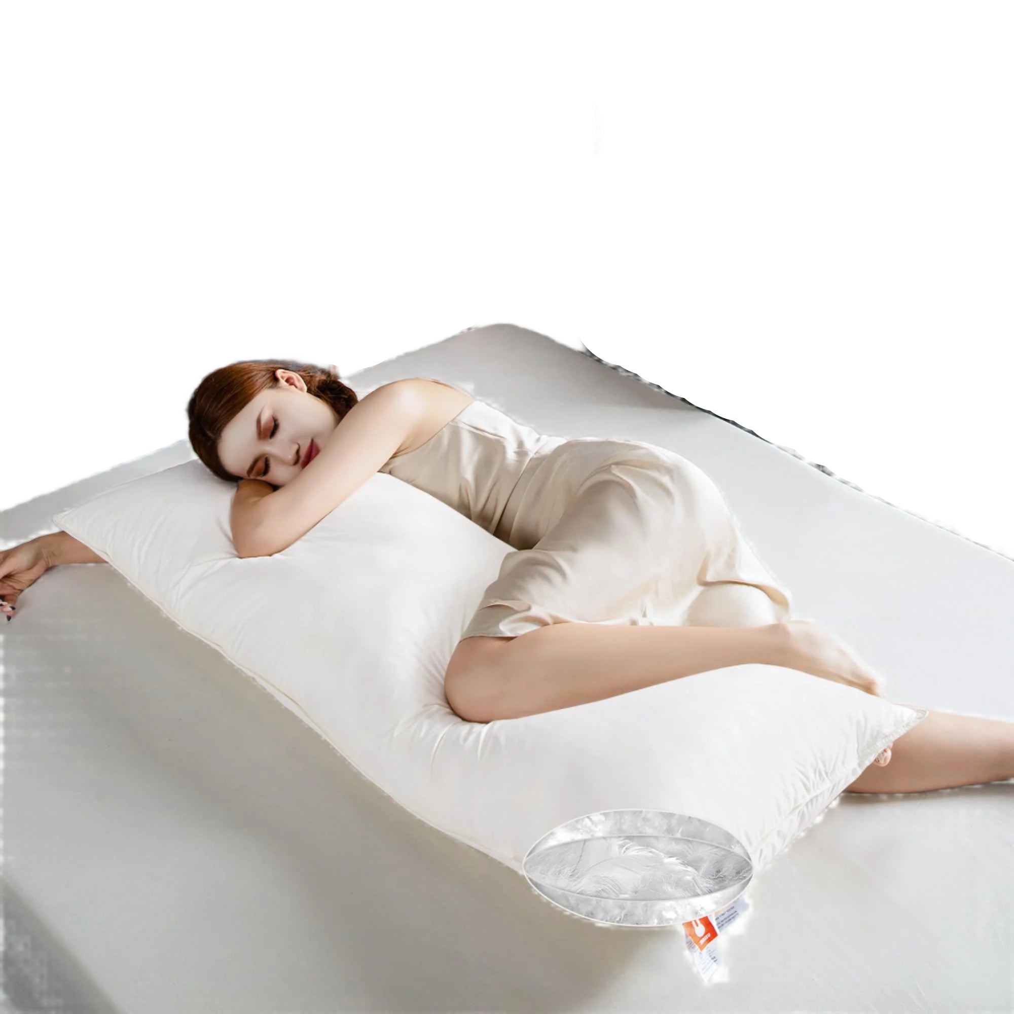 Goose Down Body Pillows for Adults Full Firm Hugging Pillow Insert