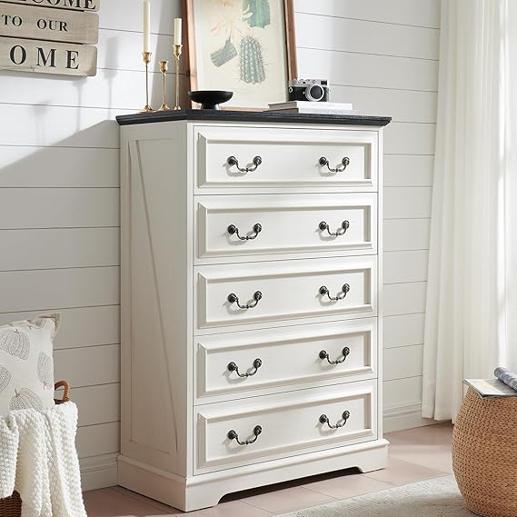 Farmhouse 7 Drawers Dresser for Bedroom, 54" Wide Modern Chest of Drawers