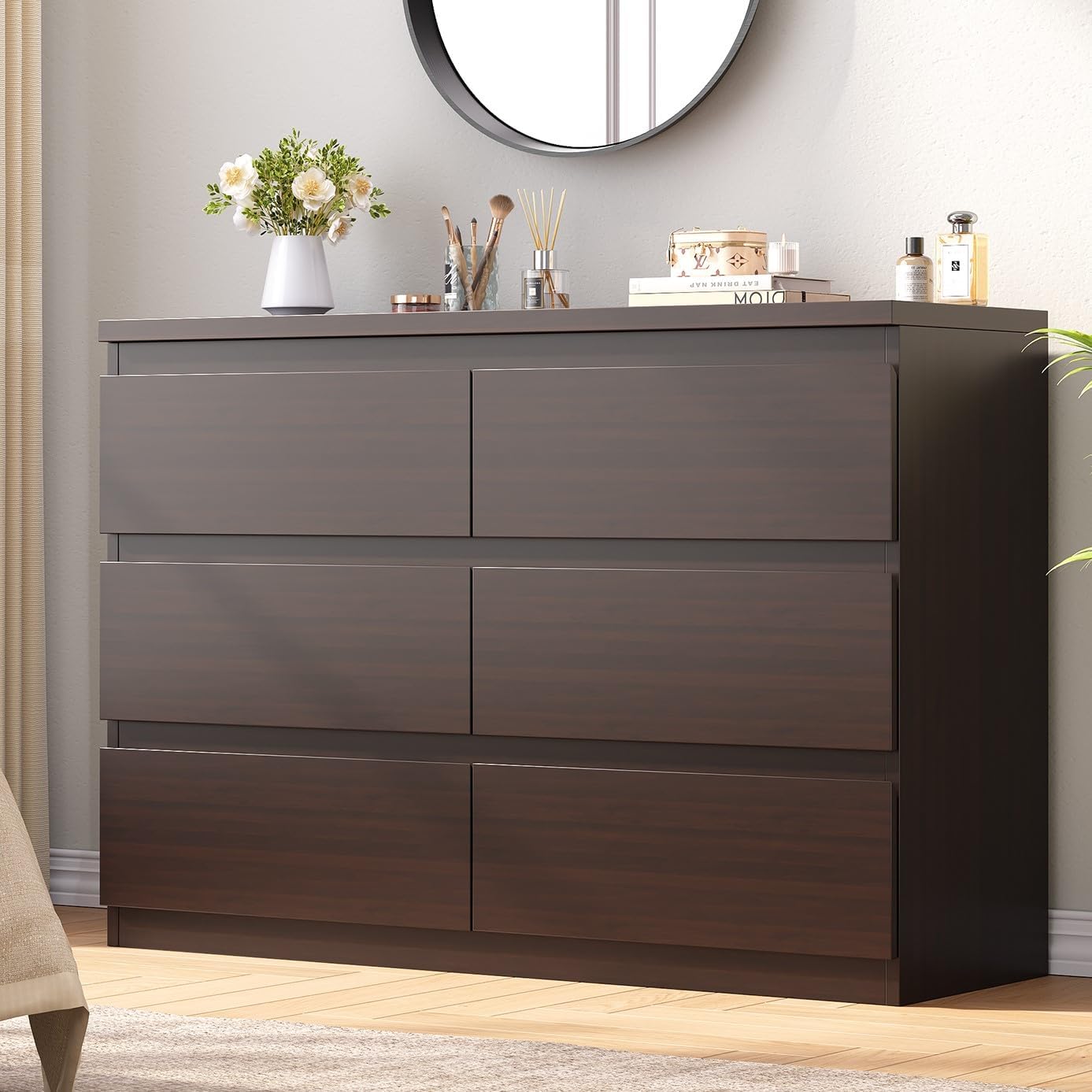 Simply Modern 6-Drawer Dresser, Chest of Drawers for Bedroom, Living Room, Hallway