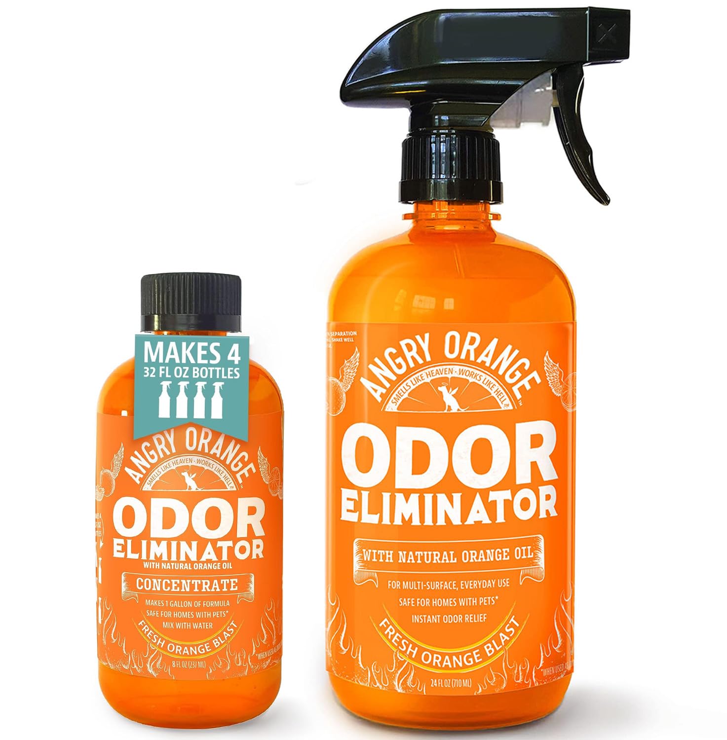 Pet Urine Odor Eliminator - Pack of 2 Citrus Deodorizers for Strong Dog or Cat