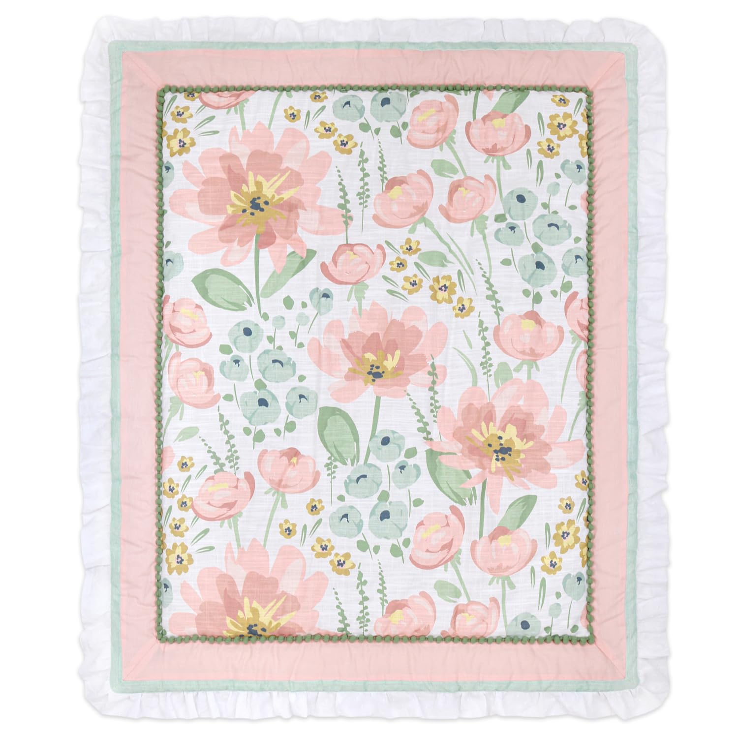 4 Piece Organic Cotton Baby Crib Bedding Set for Girls