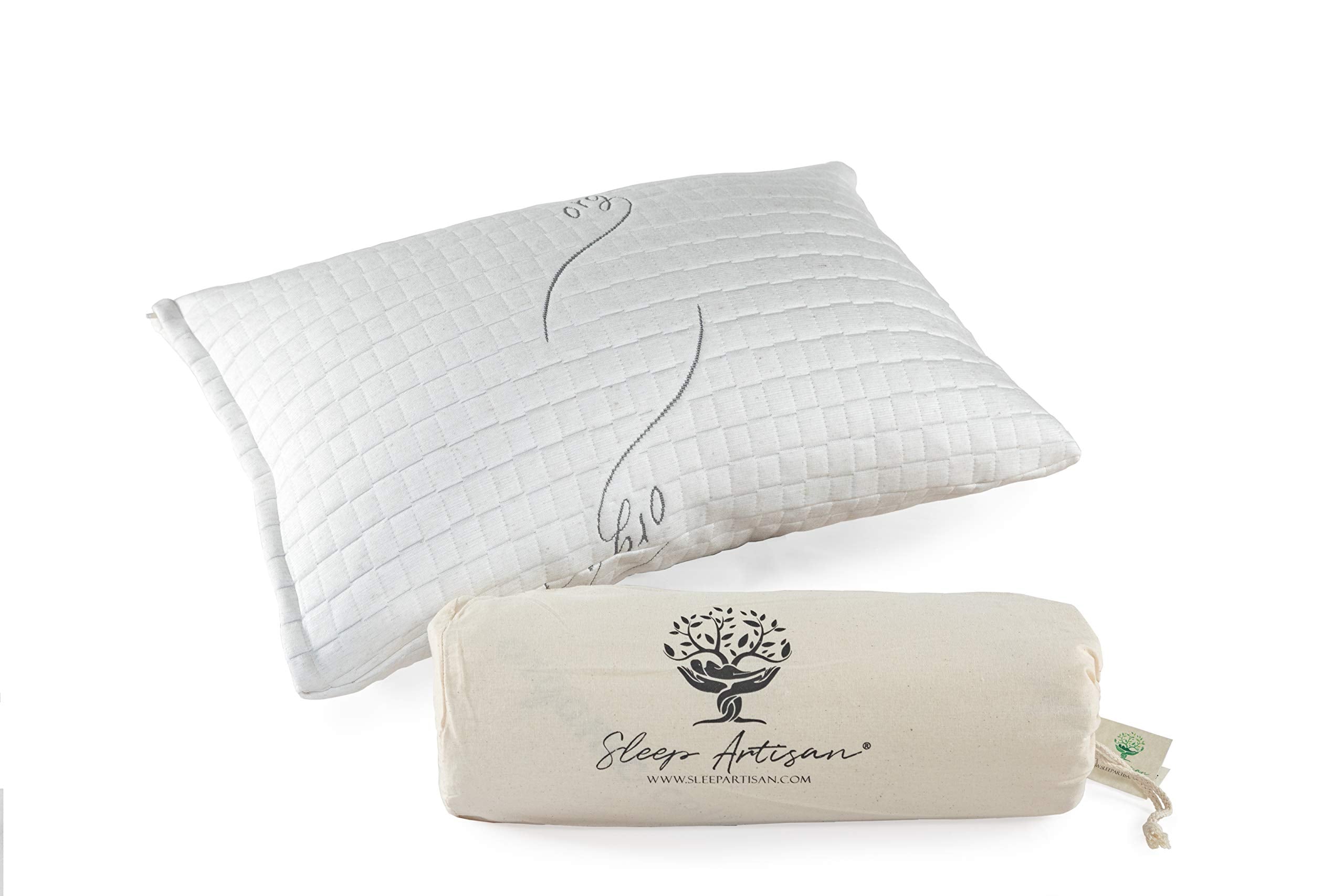 Latex Pillow Standard Size Adjustable Bed Pillows with Washable Cover
