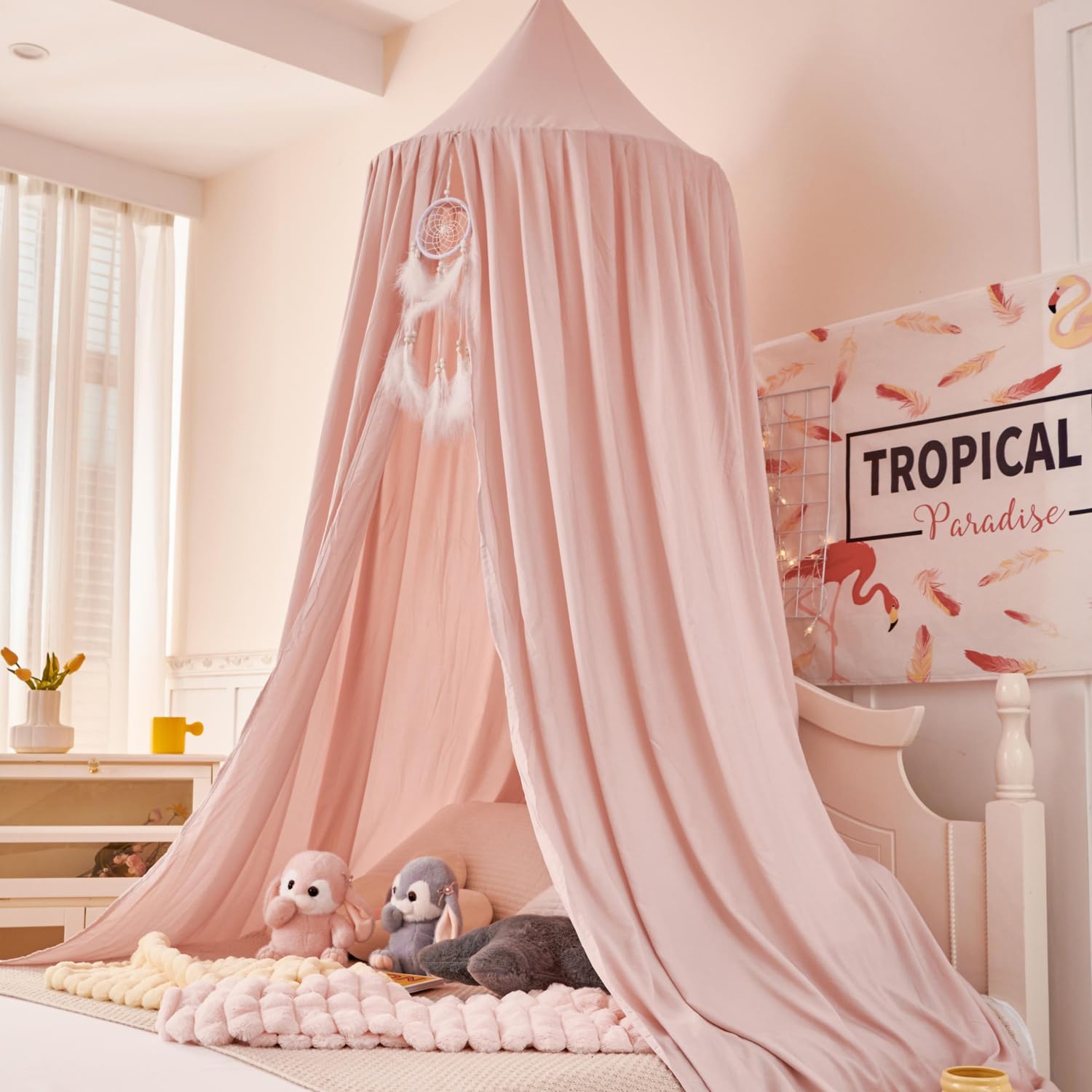 Princess Decor Canopy for Kids Bed, Soft and Durable Bed Canopy for Girls Room Tent