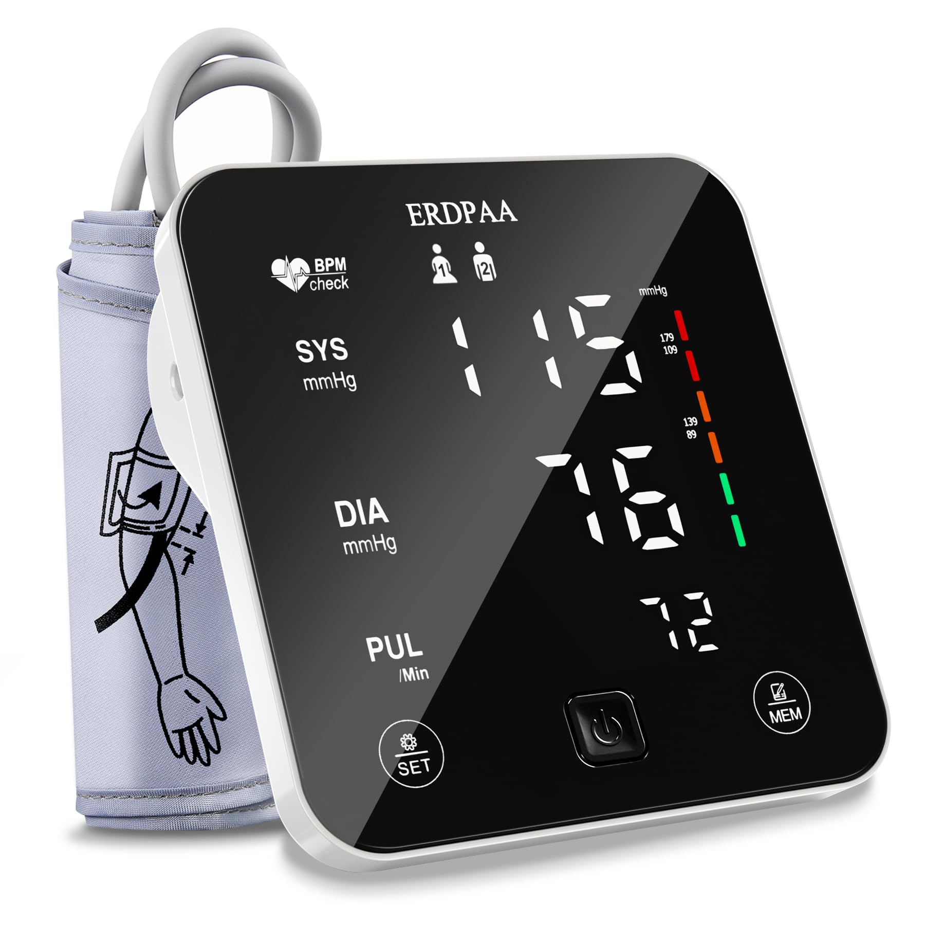 Blood Pressure Monitor, Smart Upper Arm Blood Pressure Monitor for Home Use