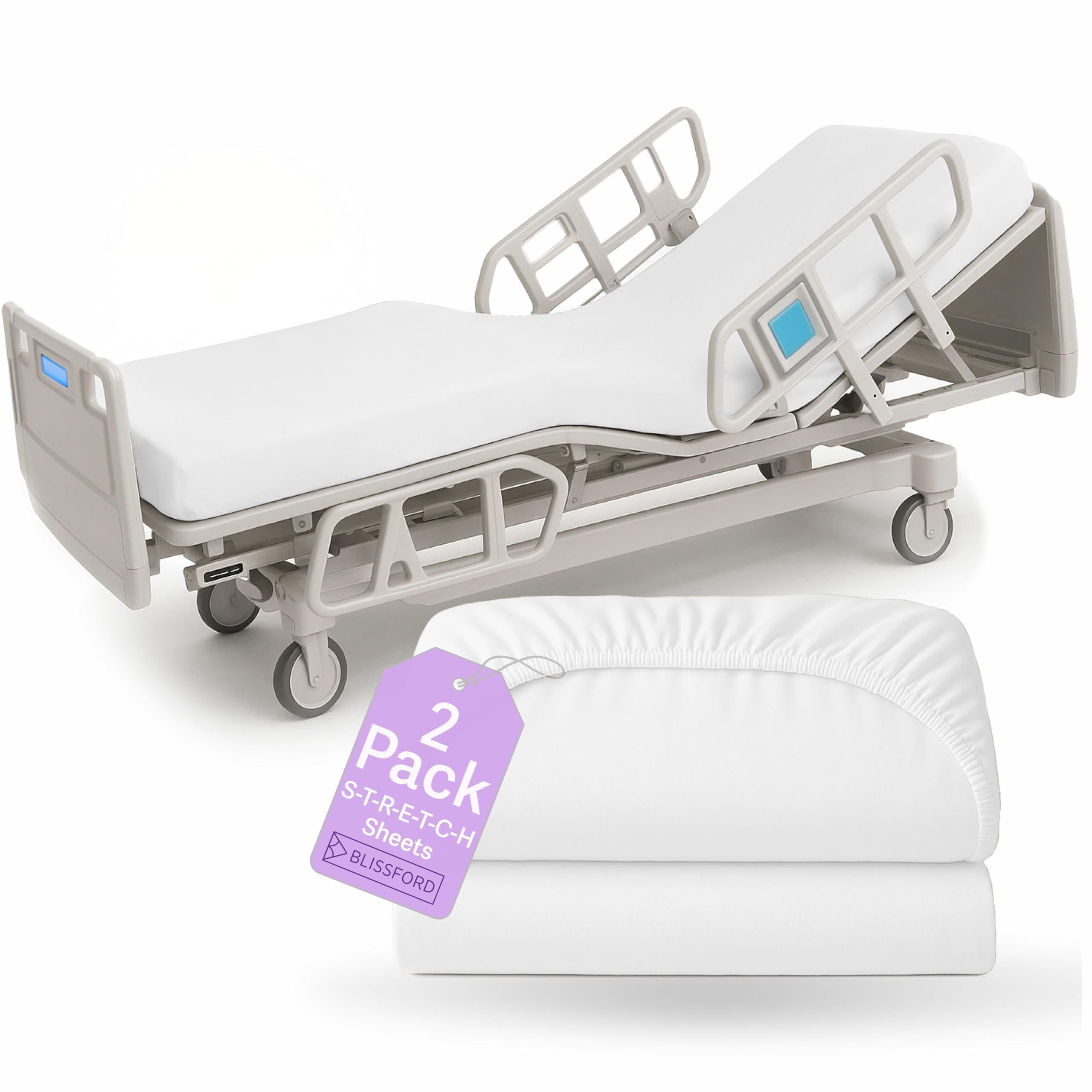 Hospital Bed Sheets with Elastic All Around for a Perfect Fit
