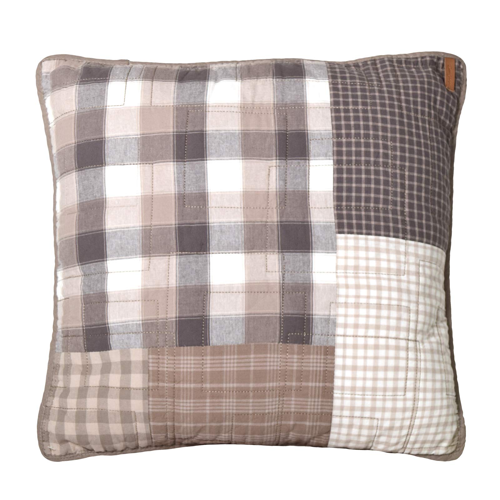 Contemporary Decorative Throw Pillow with Smoky Square (Patchwork) Design