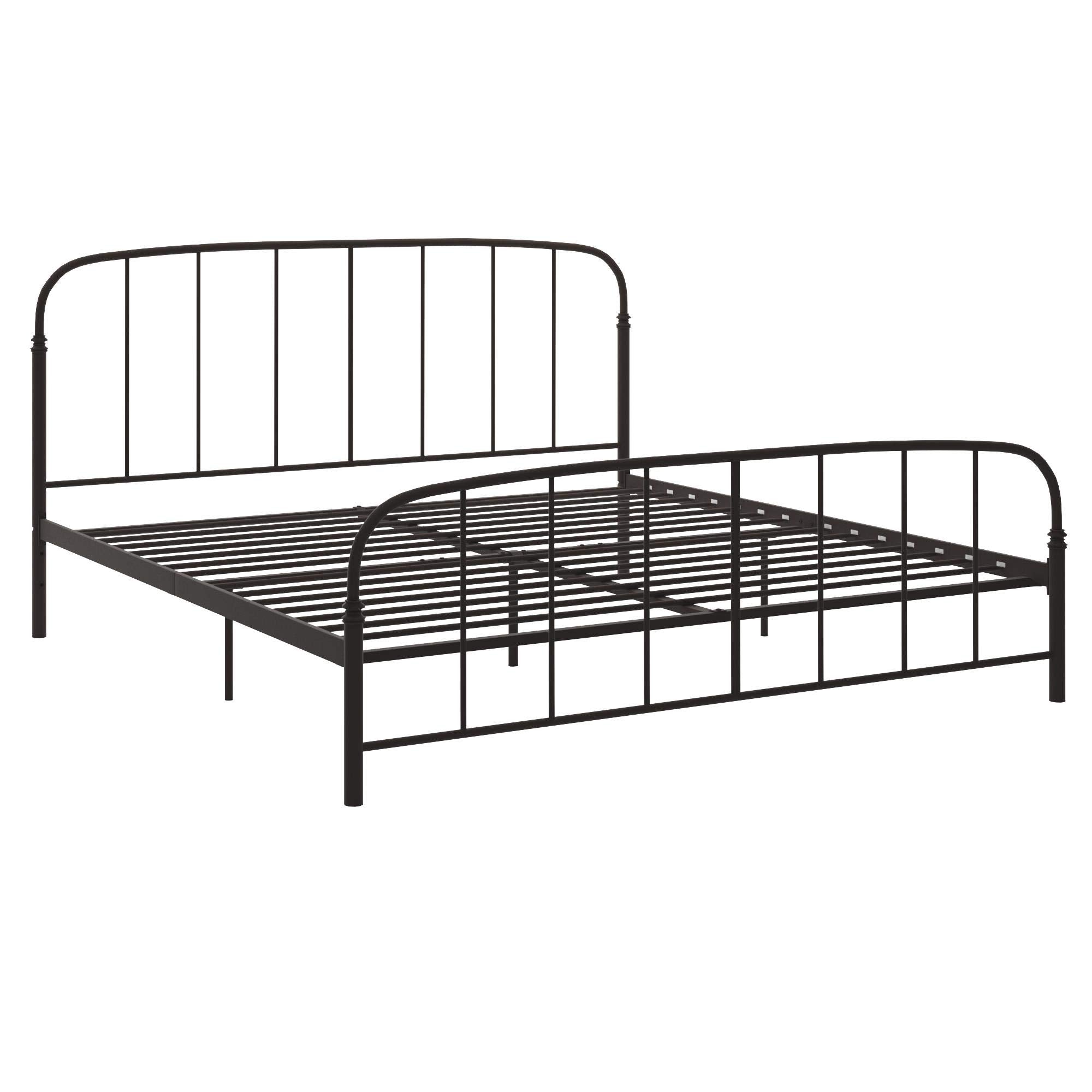 Lafayette Metal Platform Bed with Rustic Style Curved Headboard