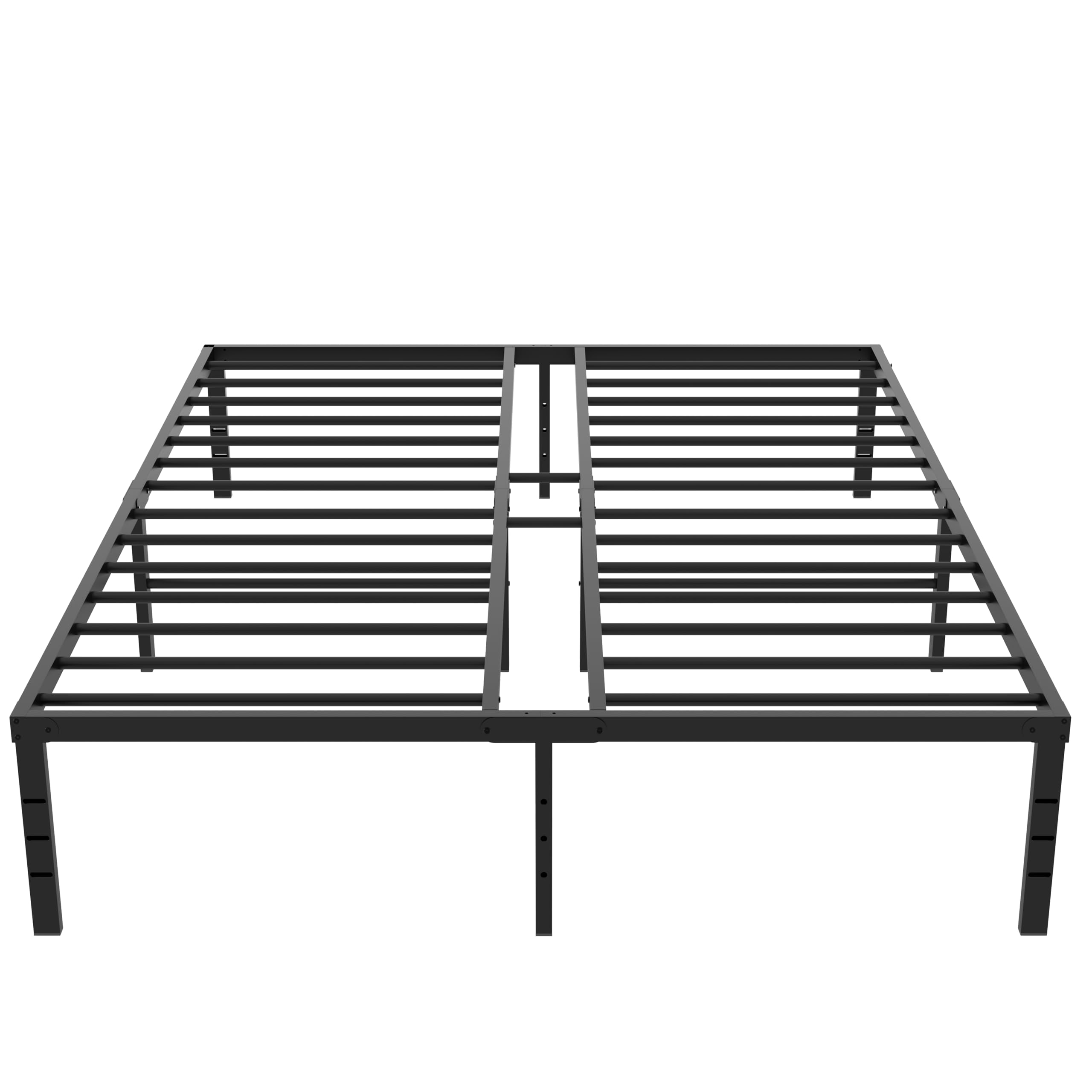 18 Inch Metal Platform Bed Frame, Queen Size Bed Frame, Steel Slat Support