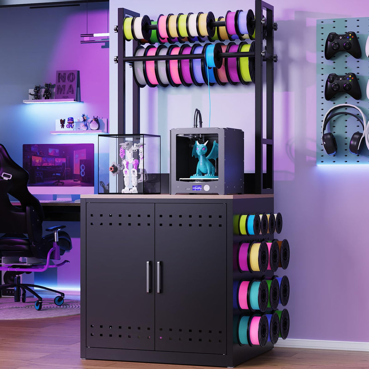 Heavy Duty 3D Printer Stand with Filament Storage