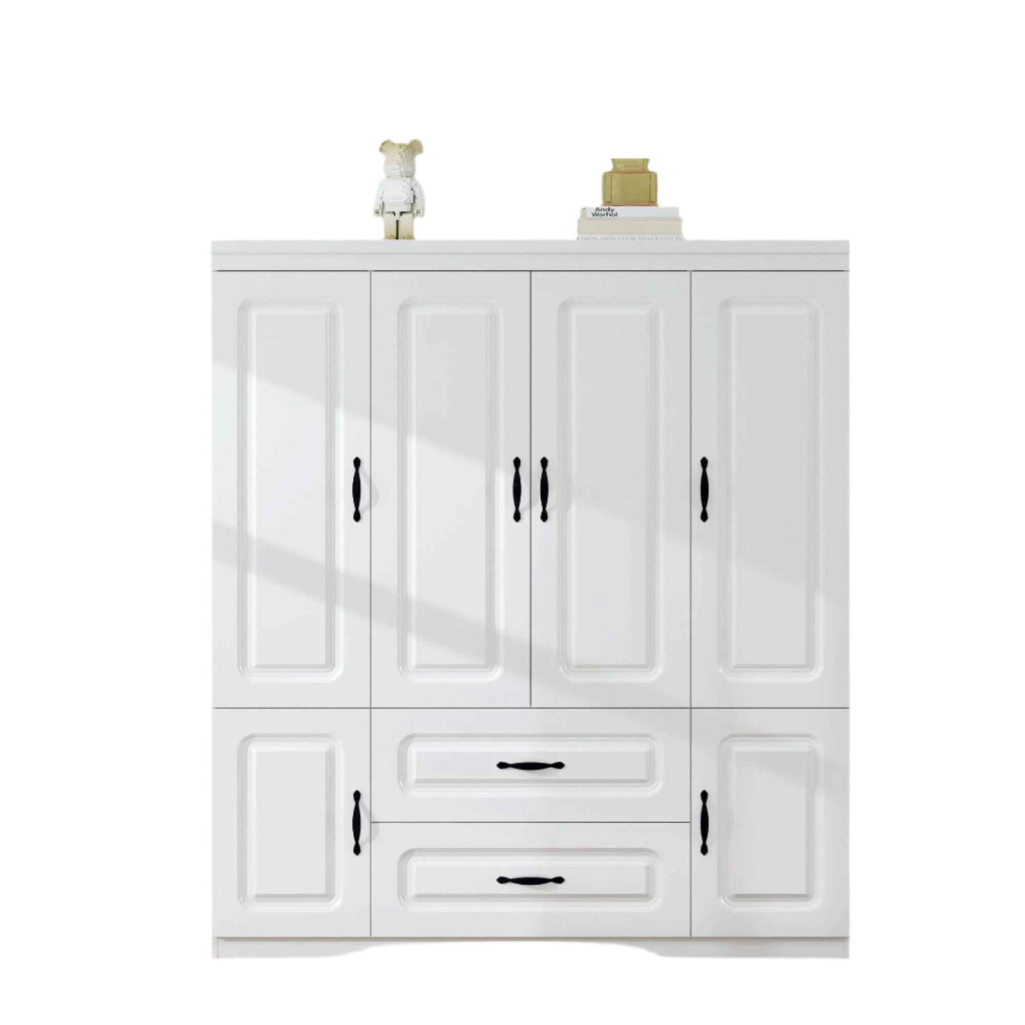 Large Capacity Wardrobe Closet with 2 Drawers Spacious Storage