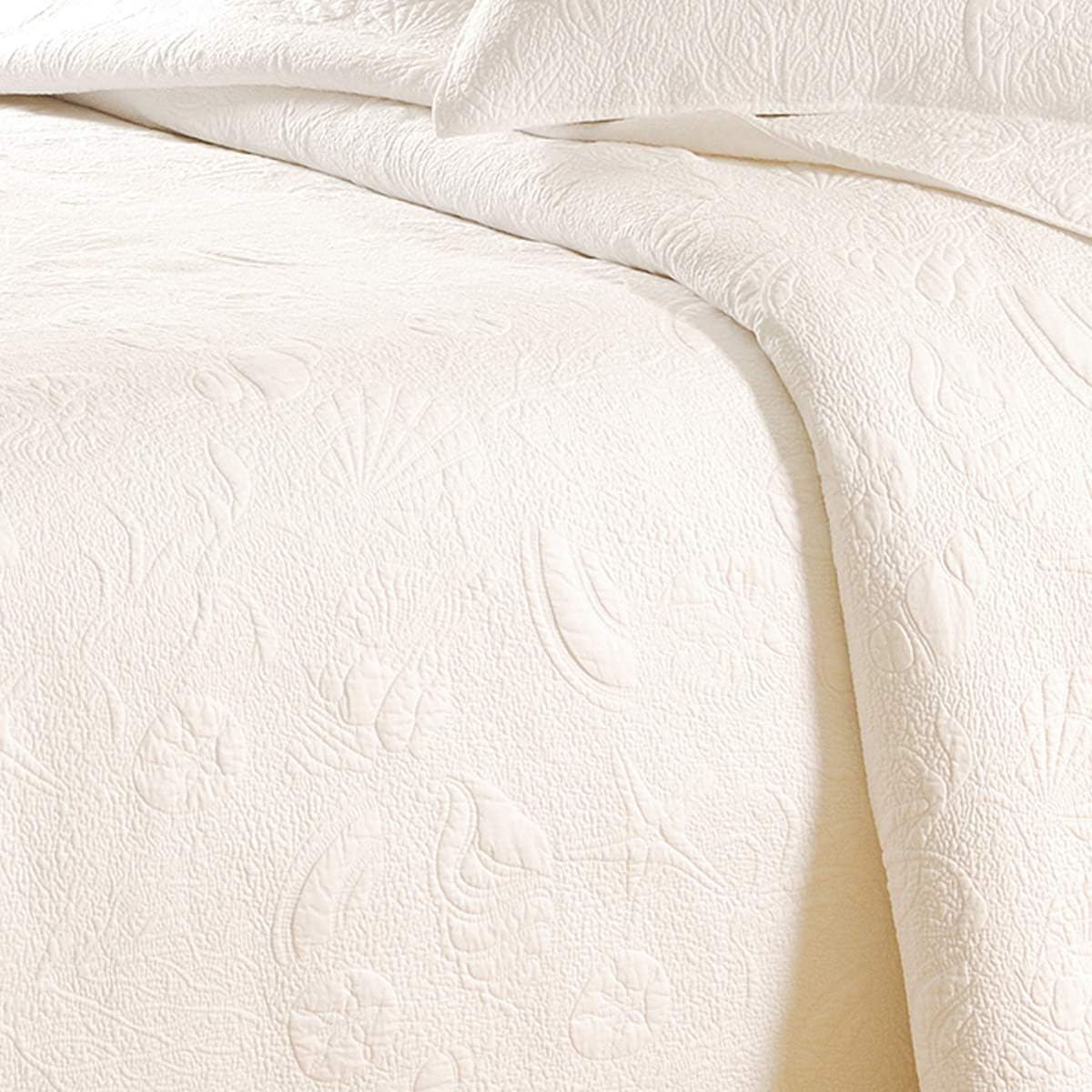 White Shell King Matelassé King White