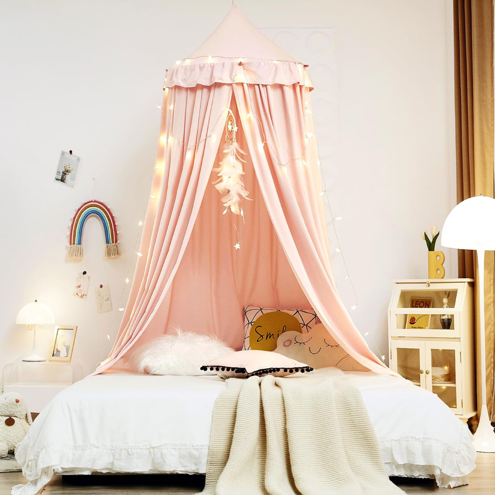 Decor Canopy for Kids Bed, Soft Smooth Playing Tent Canopy Girls Room Decoration