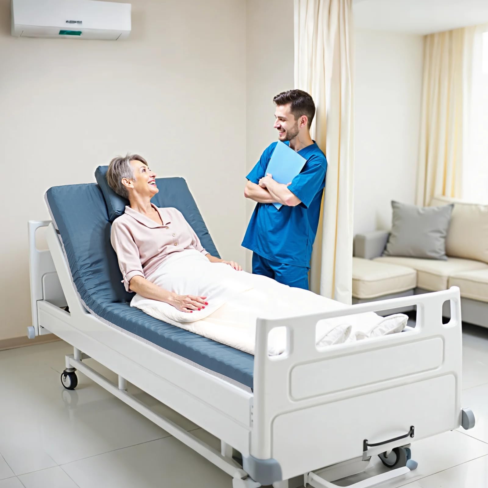 Hospital Bed Mattress, 300 lbs Load, Long Term Care Pressure