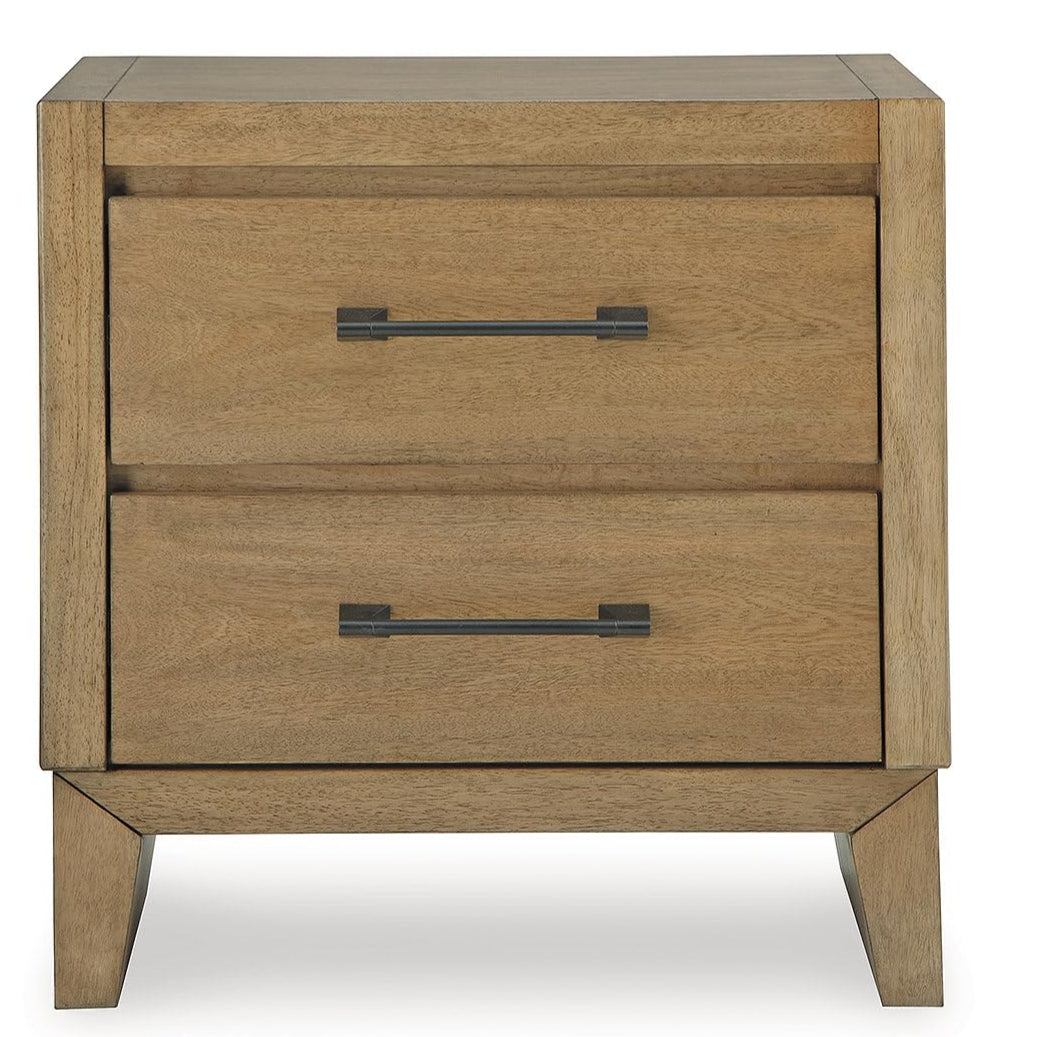 Sherbana Casual 2-Drawer Nightstand, Light Brown