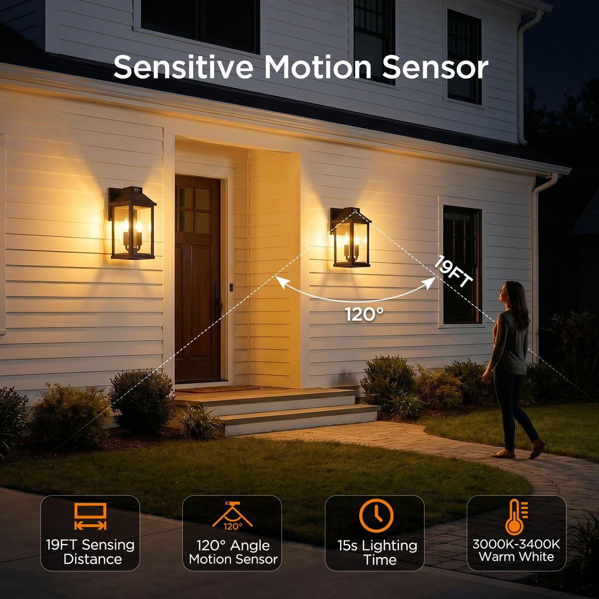Solar Outdoor Wall Light with Motion Sensor