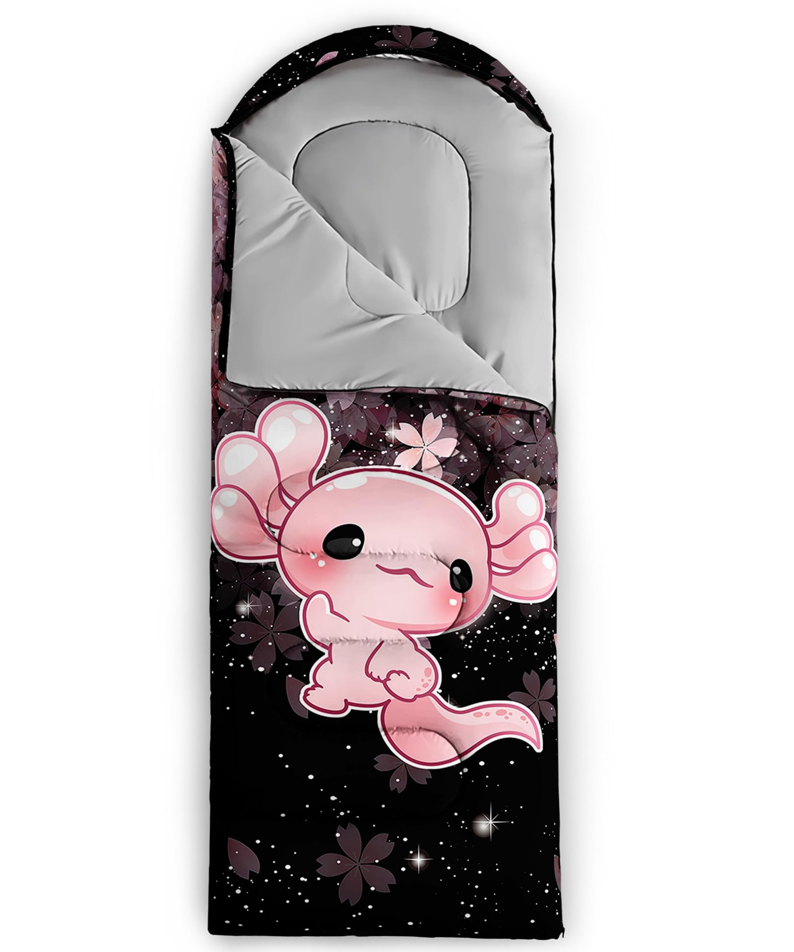 Axolotl Cherry Blossom Printed Camping Sleeping Bags