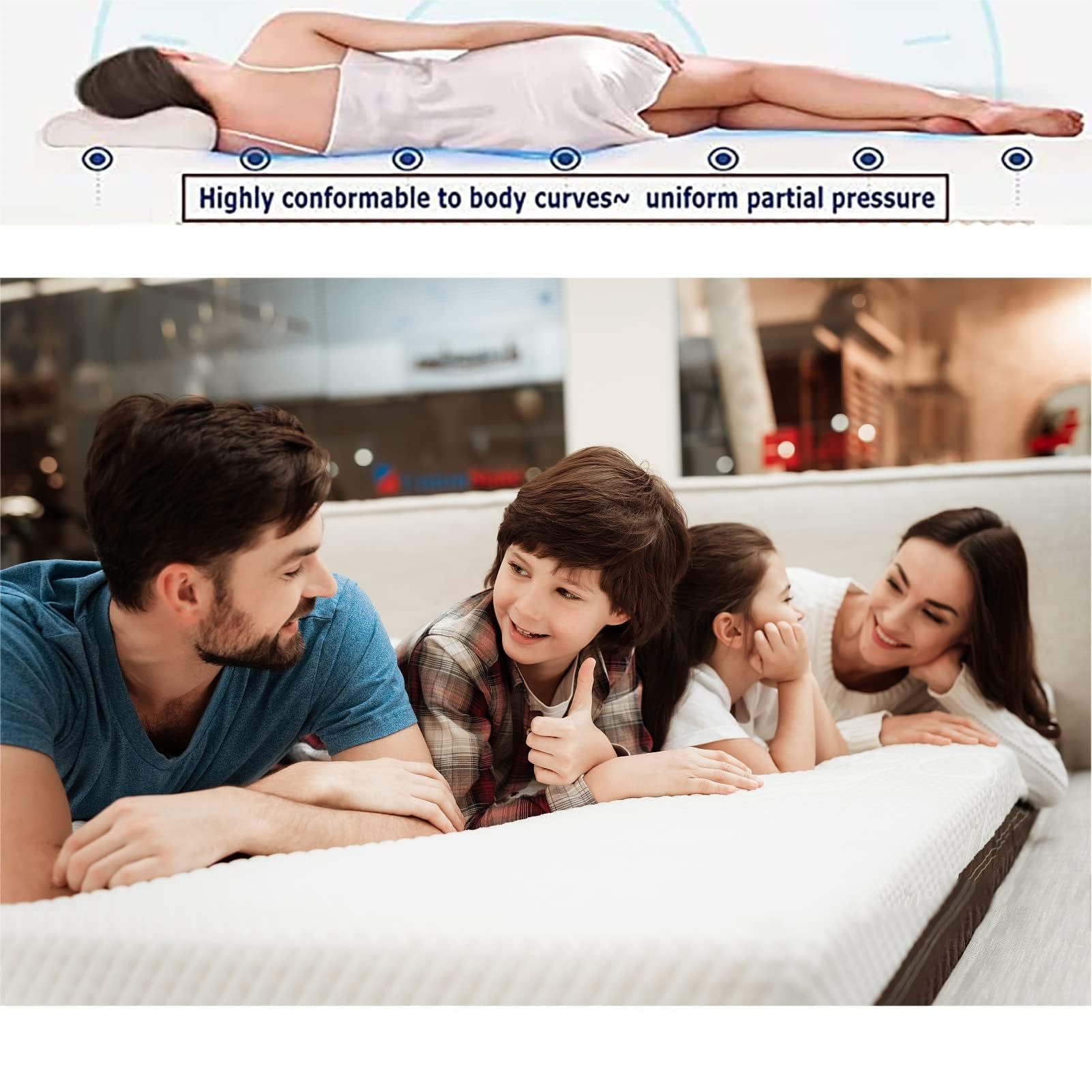 BIRJXVTO 100% Natural Latex Mattress, Medium Firm, 4in, Twin, 100x200cm(39x79in)