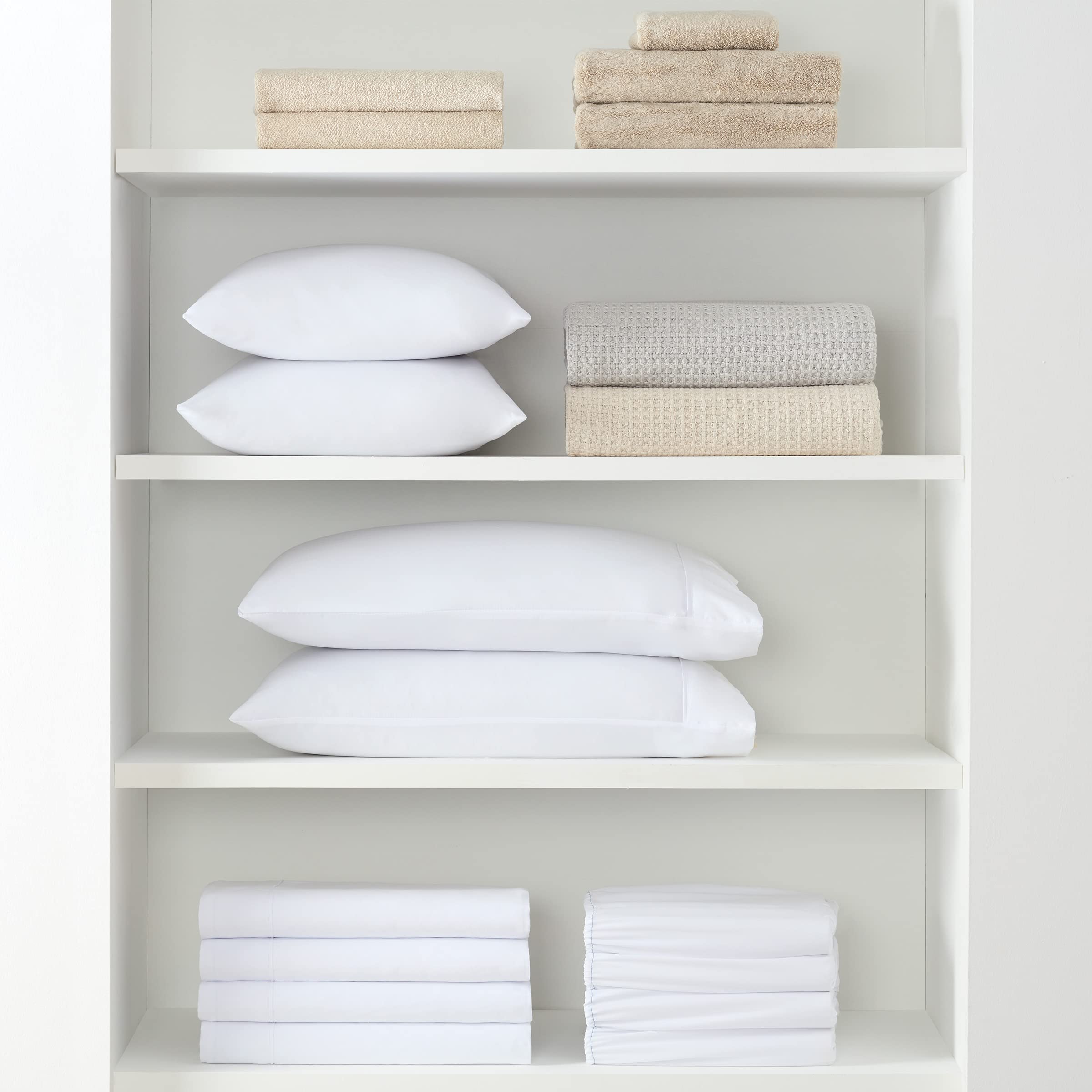 Twin Flat Bed Sheets - Case of 24 - Soft Hypoallergenic Cotton Blend Top