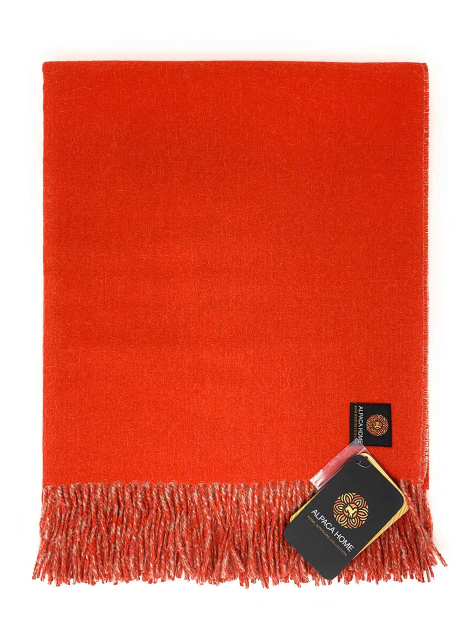 100% Baby Alpaca Wool Sofa Throw Blanket - Two Sided, Hypoallergenic