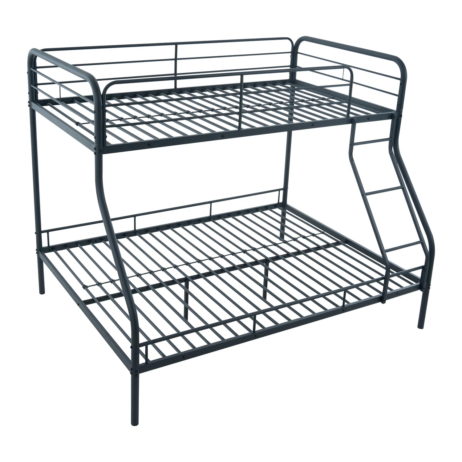 Twin Over Full Metal Bunk Bed – Heavy-Duty Frame with Safety Guardrails