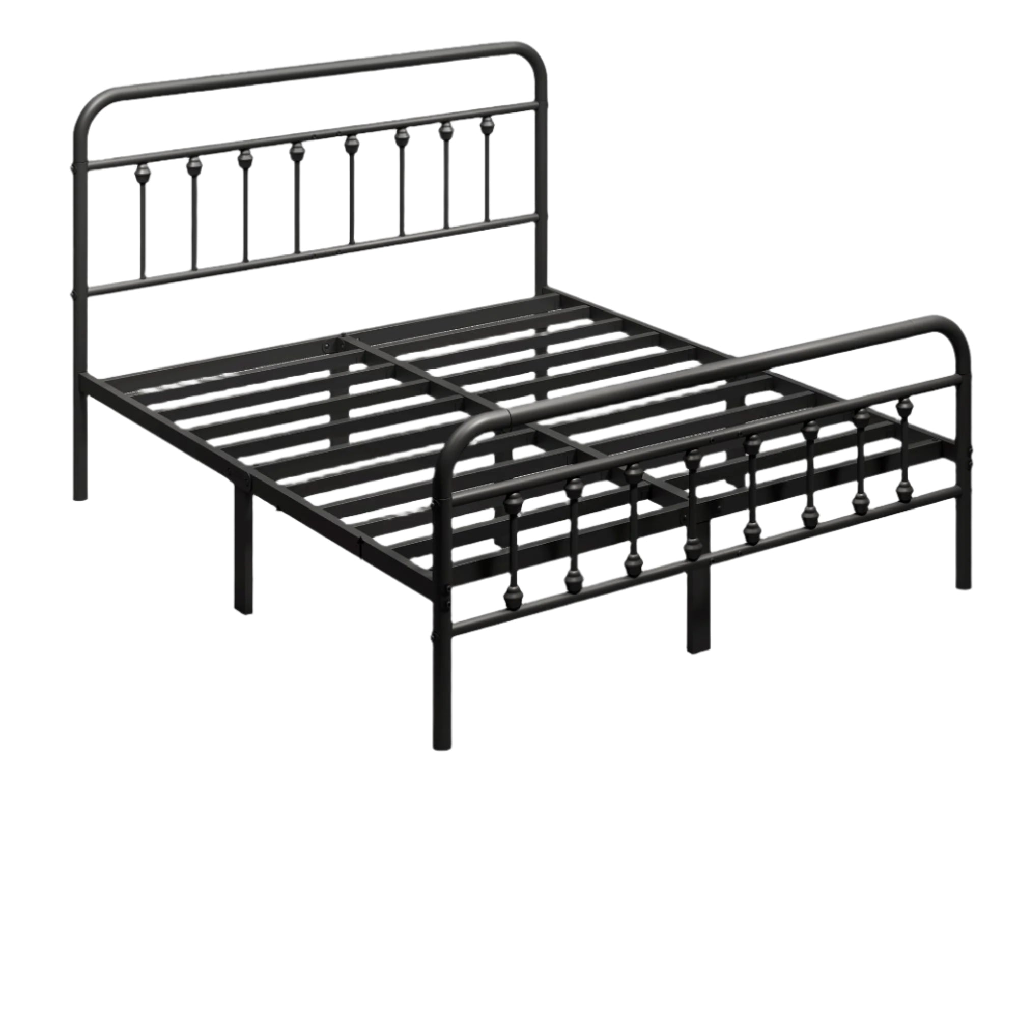 Size Metal Platform Bed Frame/Victorian Style Headboard and Footboard/Steel