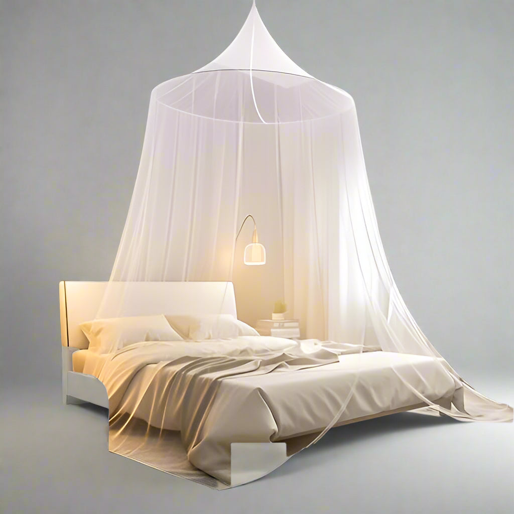 Canopy for Bed 4 Corner White Canopy Bed Curtains, Mosquito Net Bed Canopy