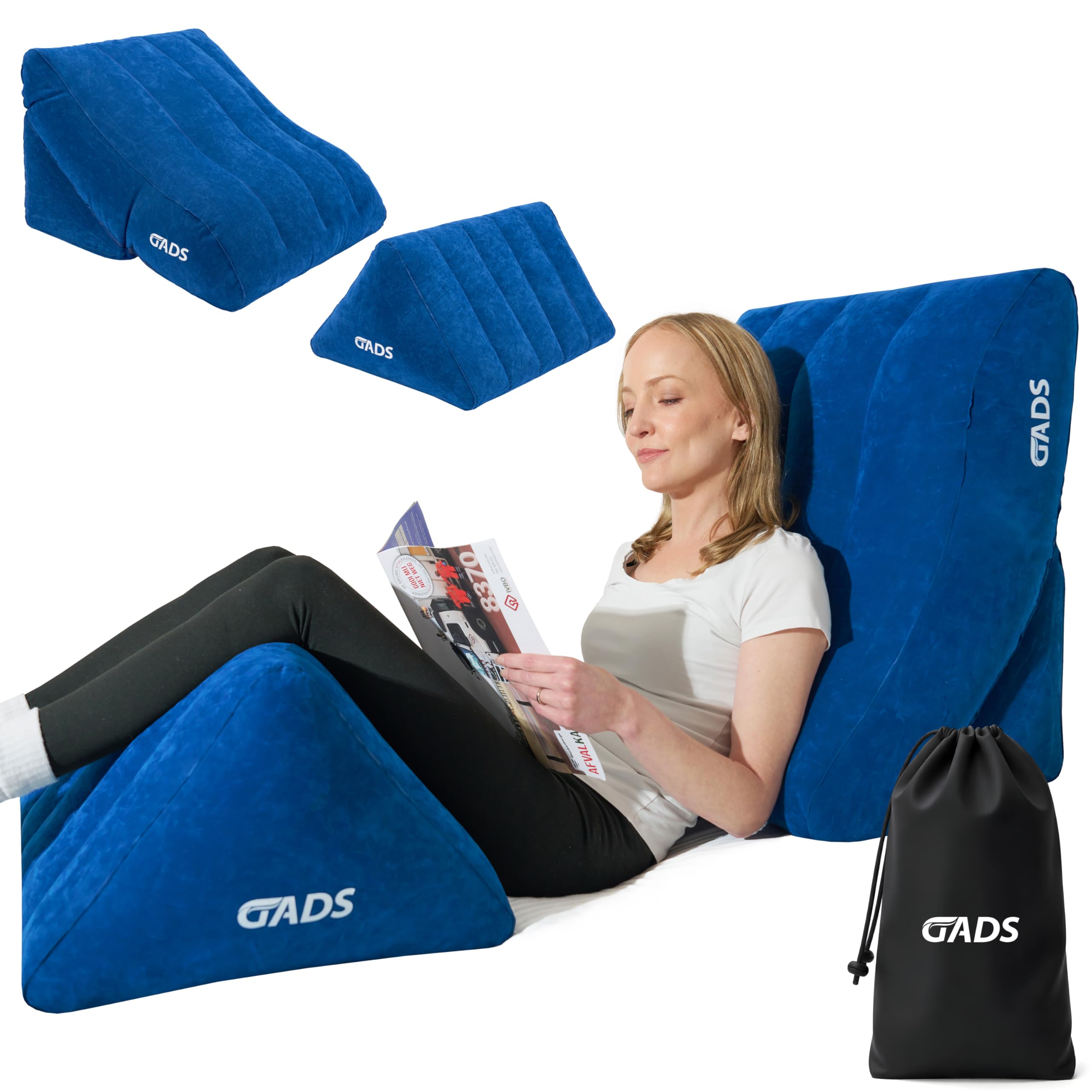 Wedge Pillow Set - Inflatable Bed Wedge for Sleeping, Swollen Legs,