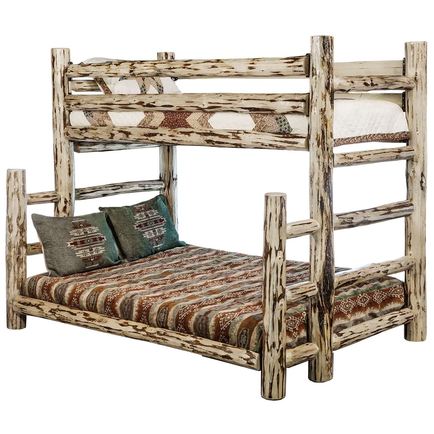 Collection Twin Over Full Bunk Bed, Clear Lacquer Finish