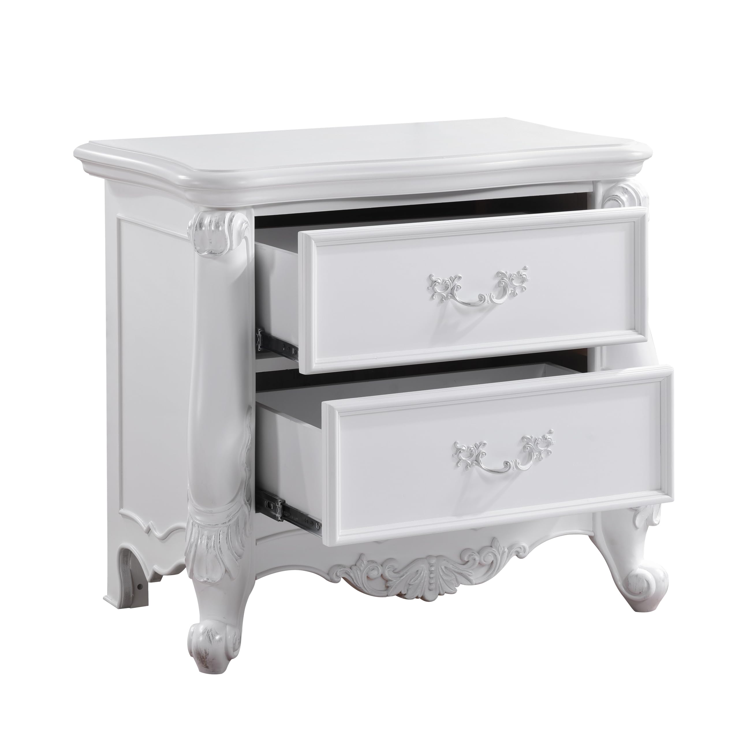 Latisha Wood 2-Drawer Rectangular Nightstand in Pure White