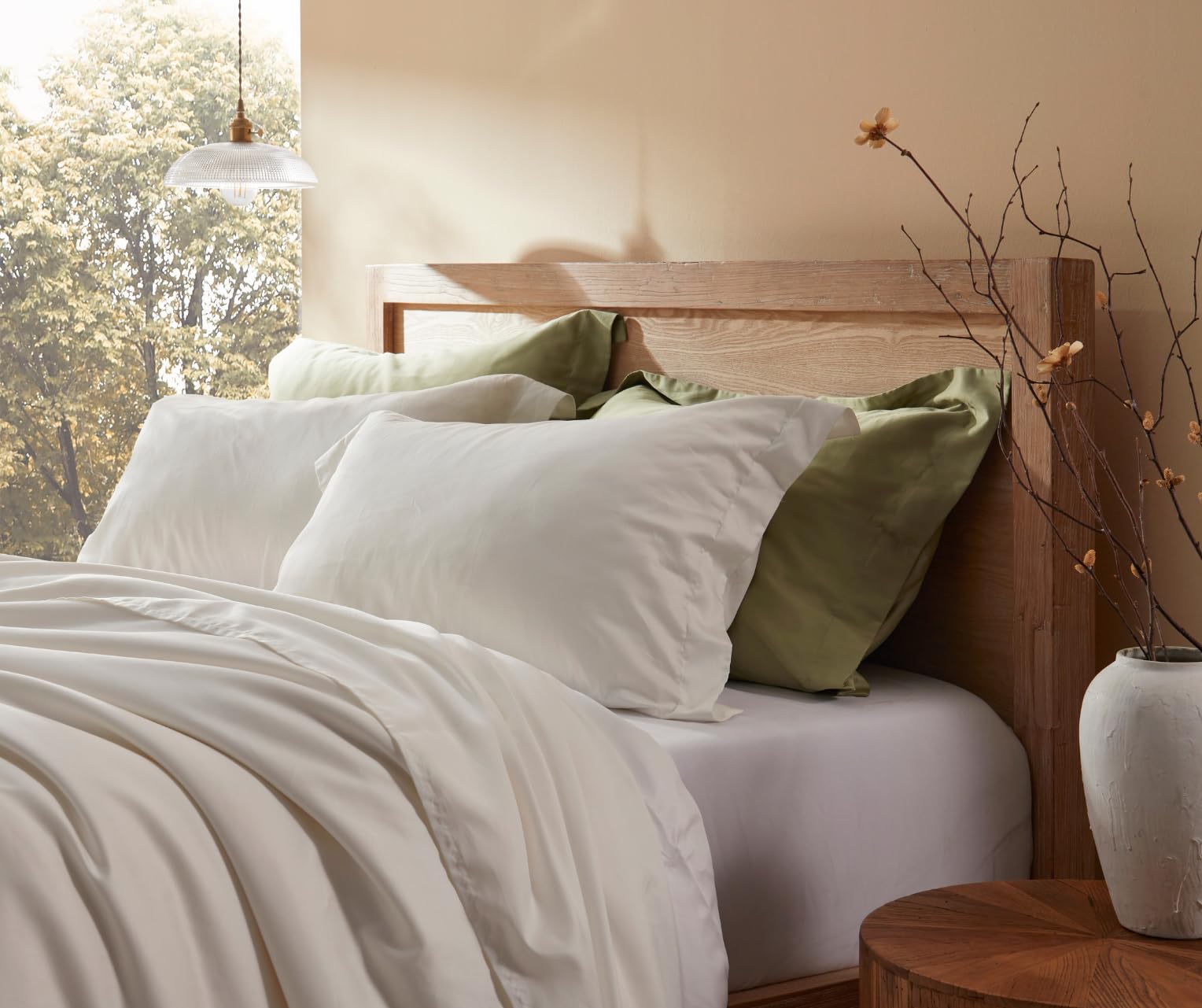Goose Feather and Down Pillows Set of 2-100% Cotton Cover, Queen Size