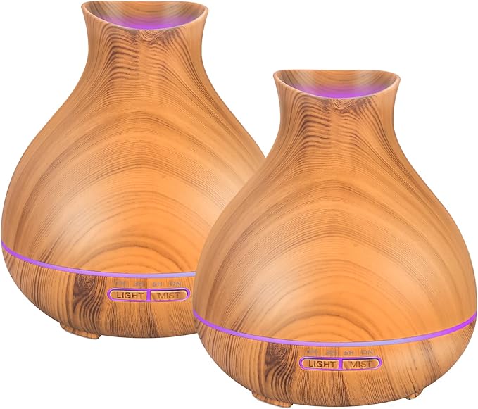 Aromatherapy Essential Oil Diffuser 550ml 12 Hours Wood Grain Aroma Diffuser