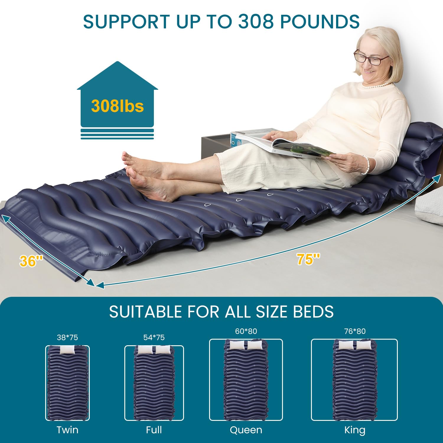 (HC-9 EZ-Turn ICU Hospital Bed with Lateral Tilting, 12 pcs of Sectional