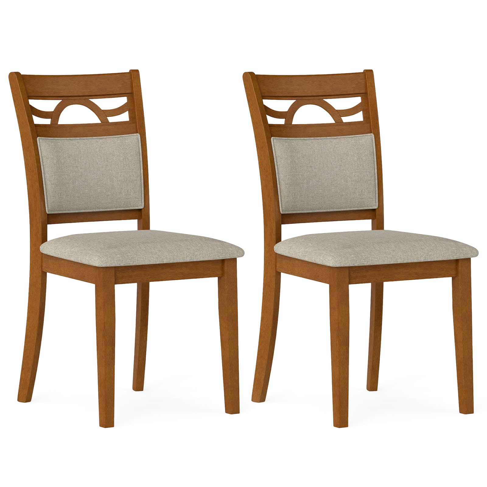 Farmhouse Upholstered Dining Chairs, Set of 2