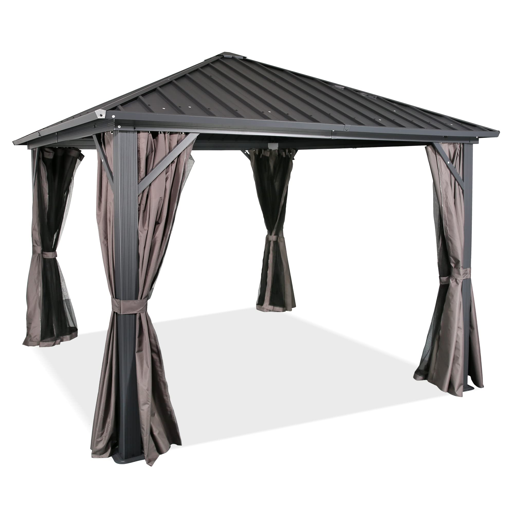 Outdoor Hardtop Gazebo Patio Aluminum Permanent Pergola with Galvanized