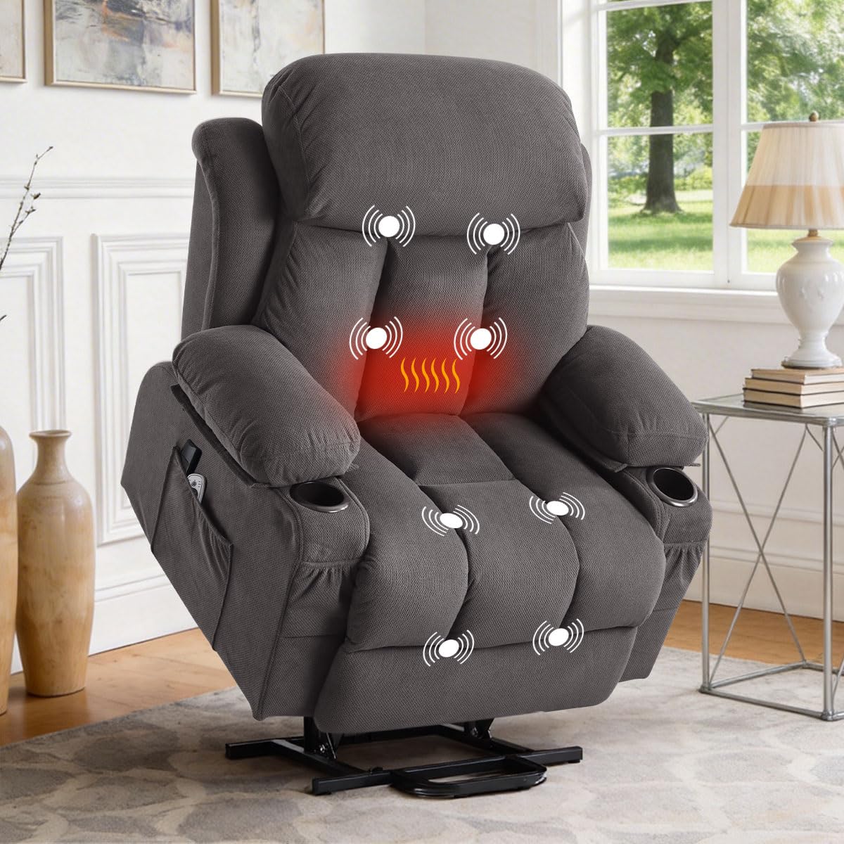 Power Lift Recliner Chair with Massage & Heat