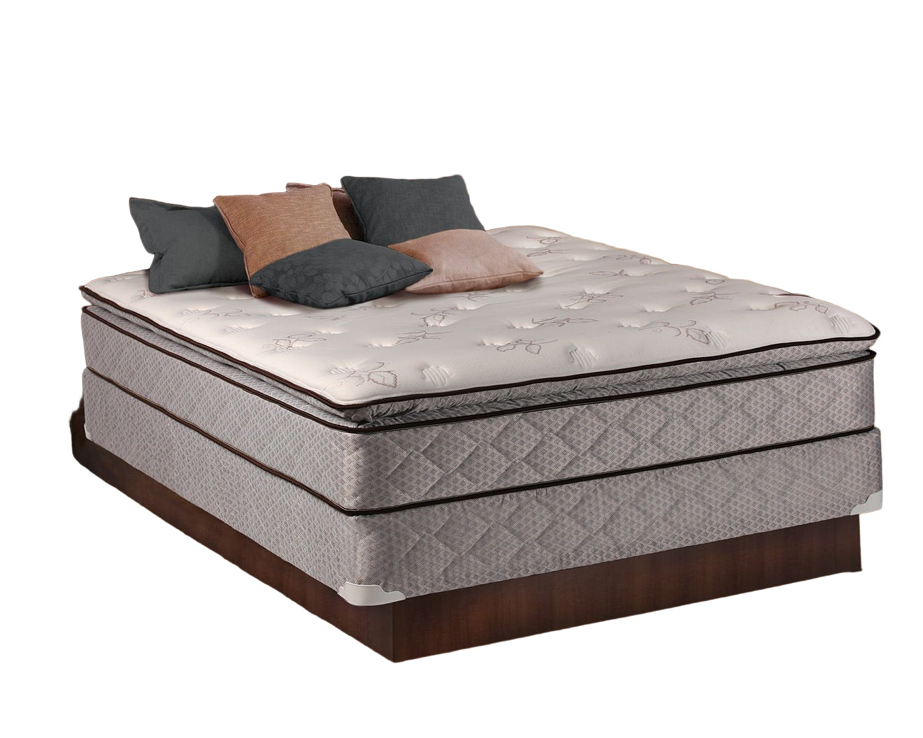 Madison Gentle Plush Pillowtop Mattress Set with Bed Frame Included