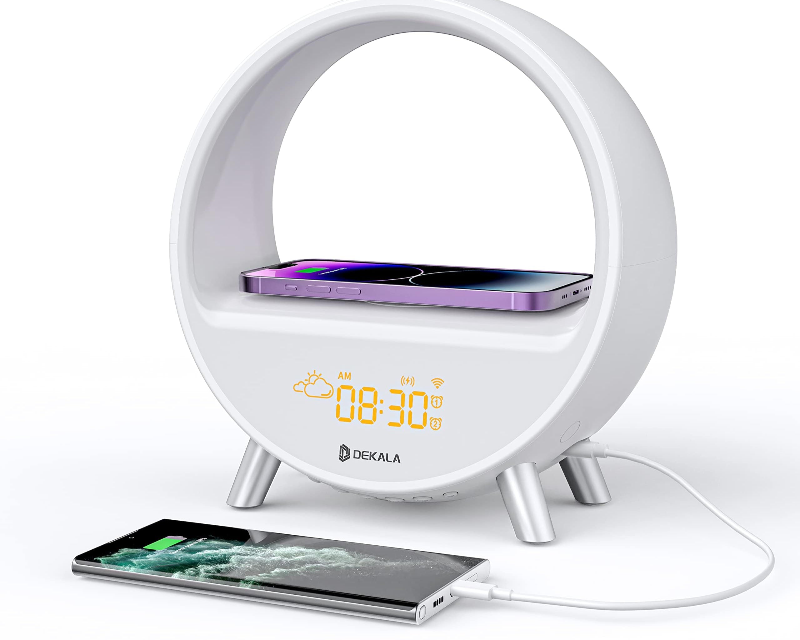 Arches Gradual Sunrise Alarm Clock with Wireless Charging, Sunset White Noise