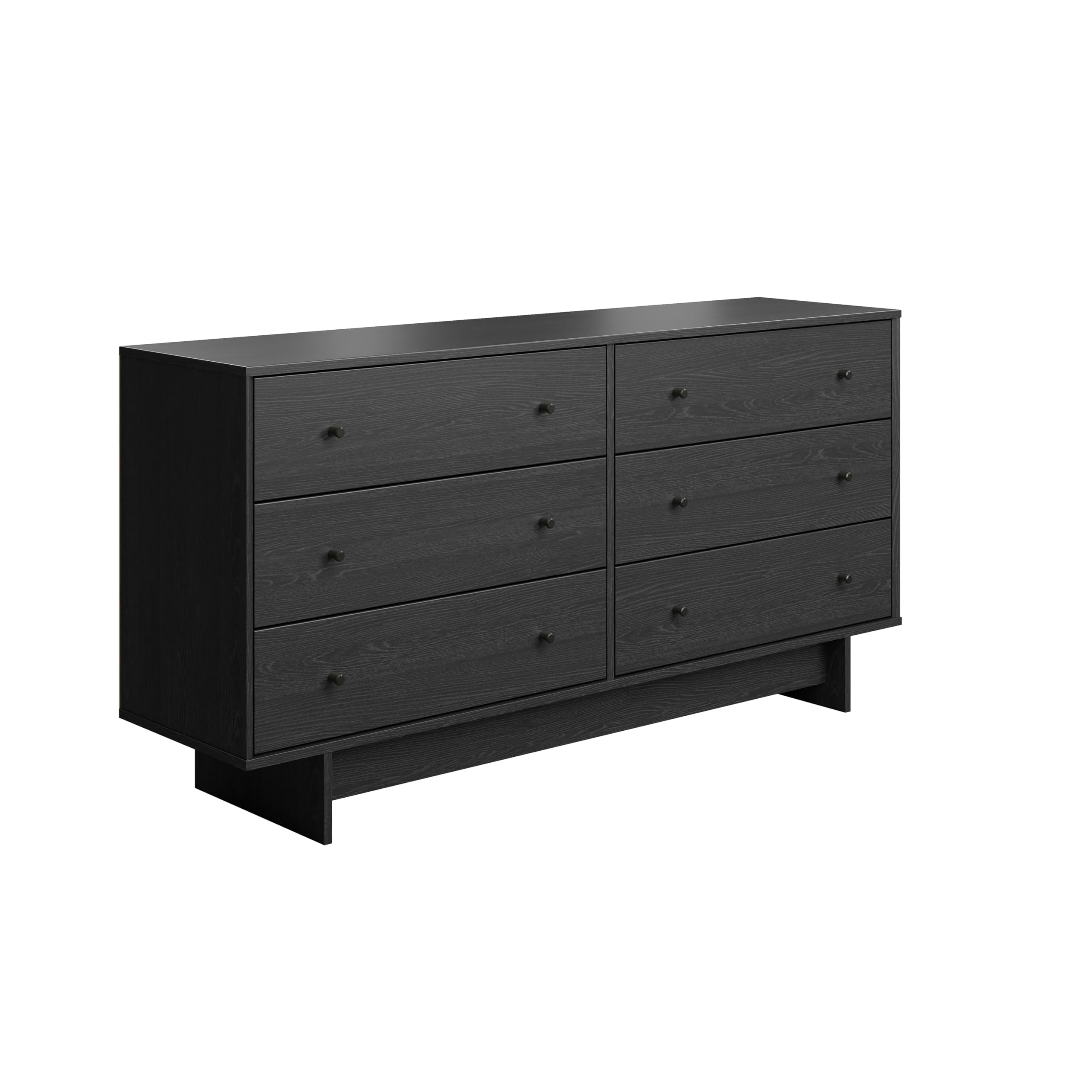 Finnley 6-Drawer Dresser in Black Oak, Dresser for Bedroom
