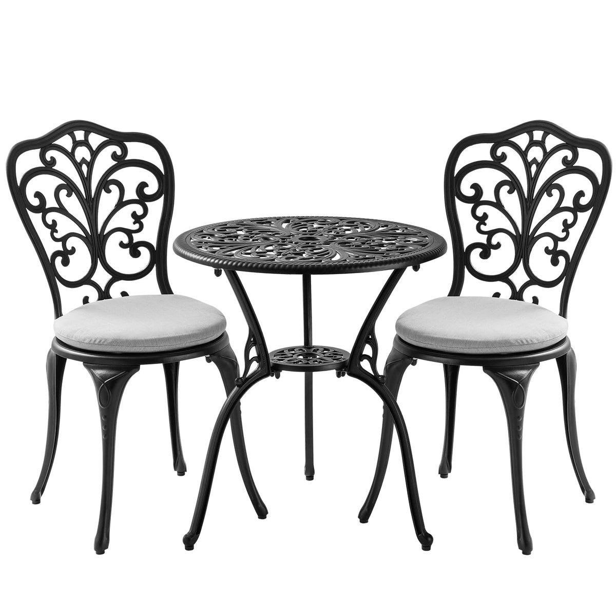 3-Piece Patio Bistro Set with Cushions & Umbrella Hole