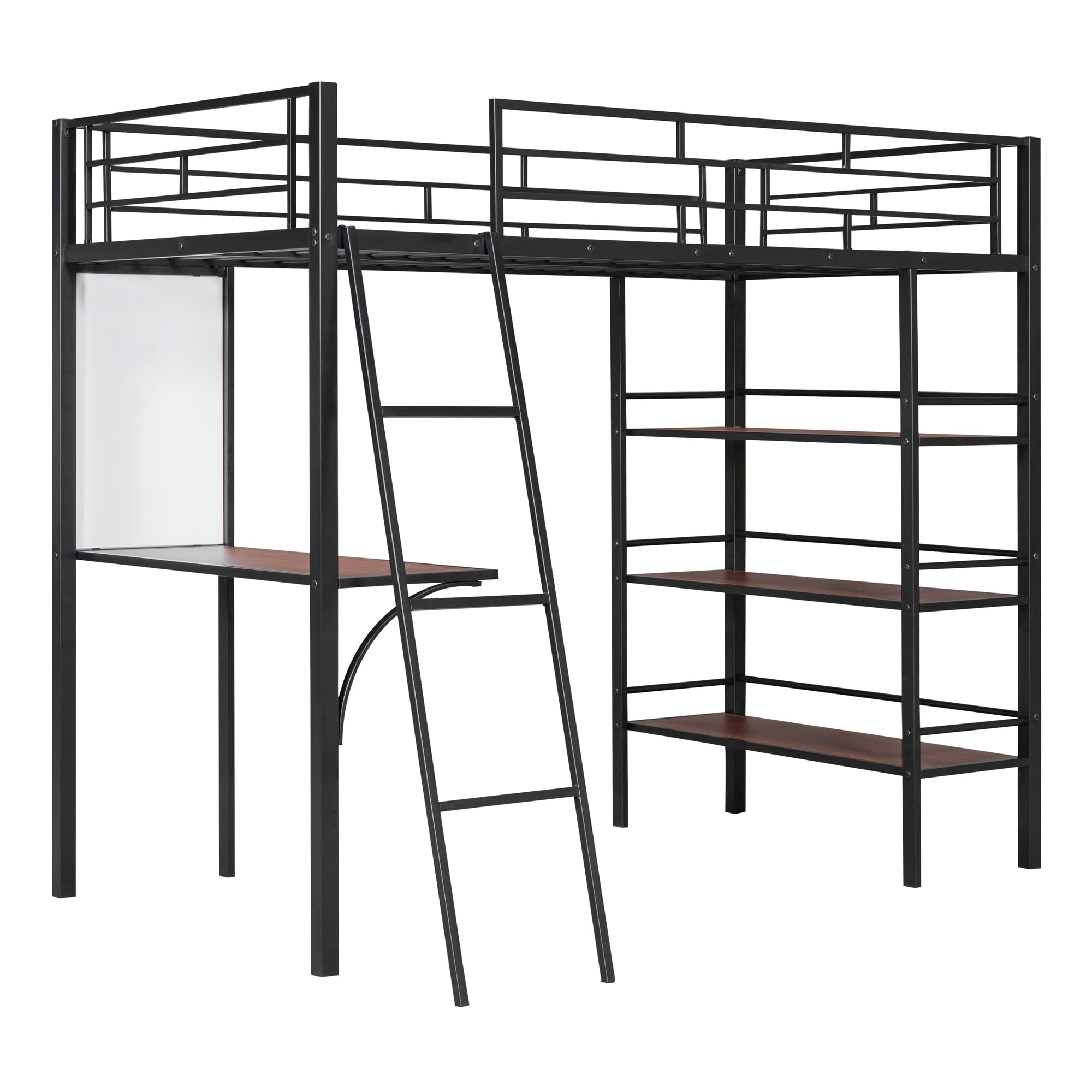 Twin Size LoftBed,Twin Size Metal Loft Bed with Desk
