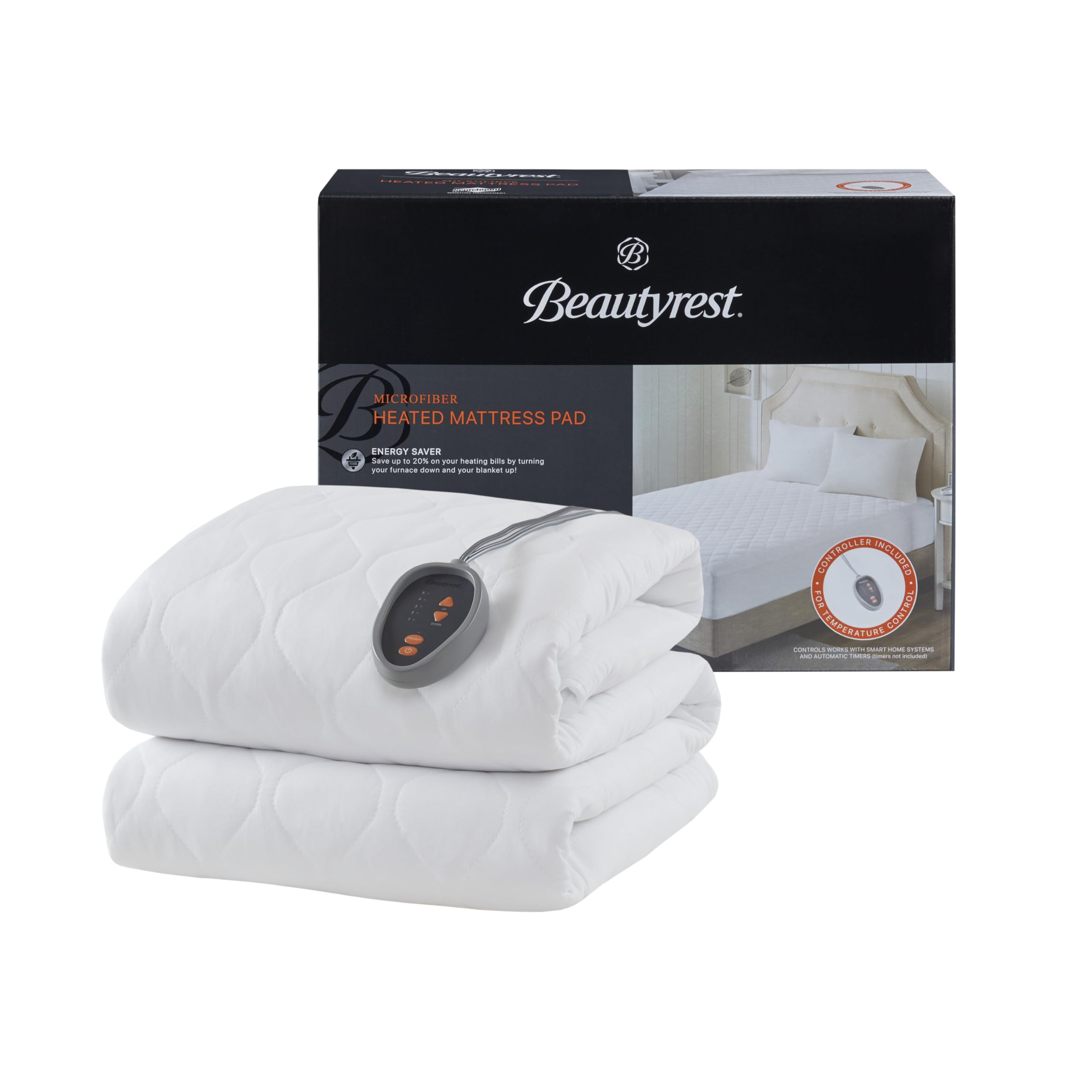 Cotton Blend Heated Mattress Pad Secure Comfort Technology - Luxury Quilted Electric